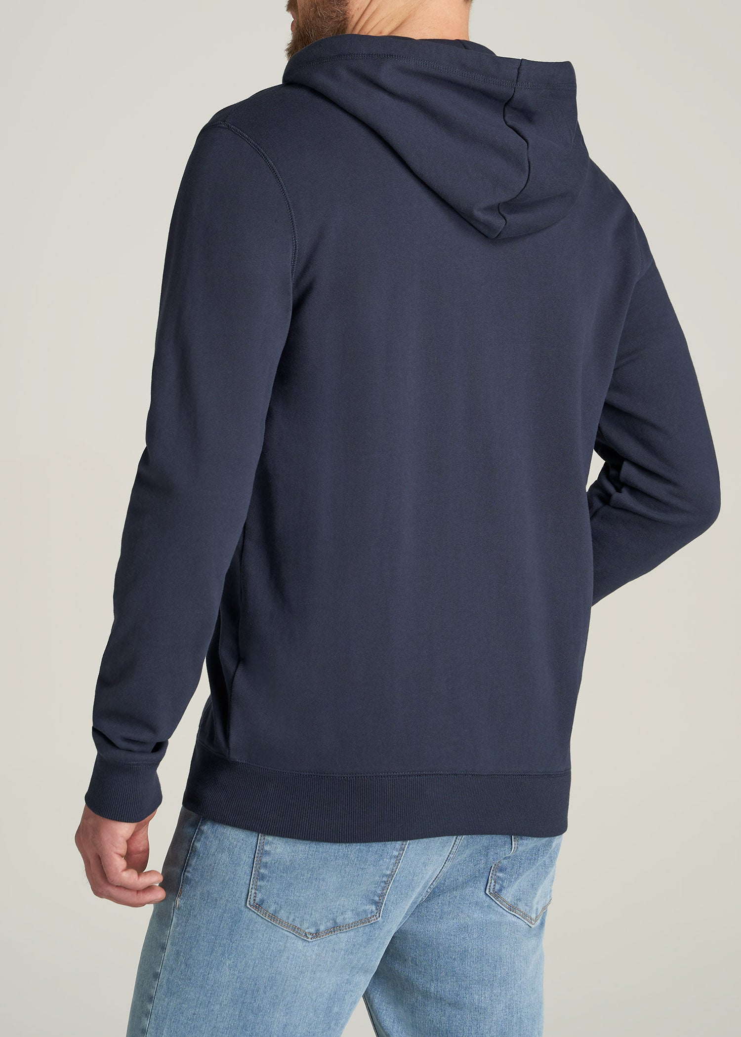 Men's Tall French Terry Zip Navy Hoodie | American Tall