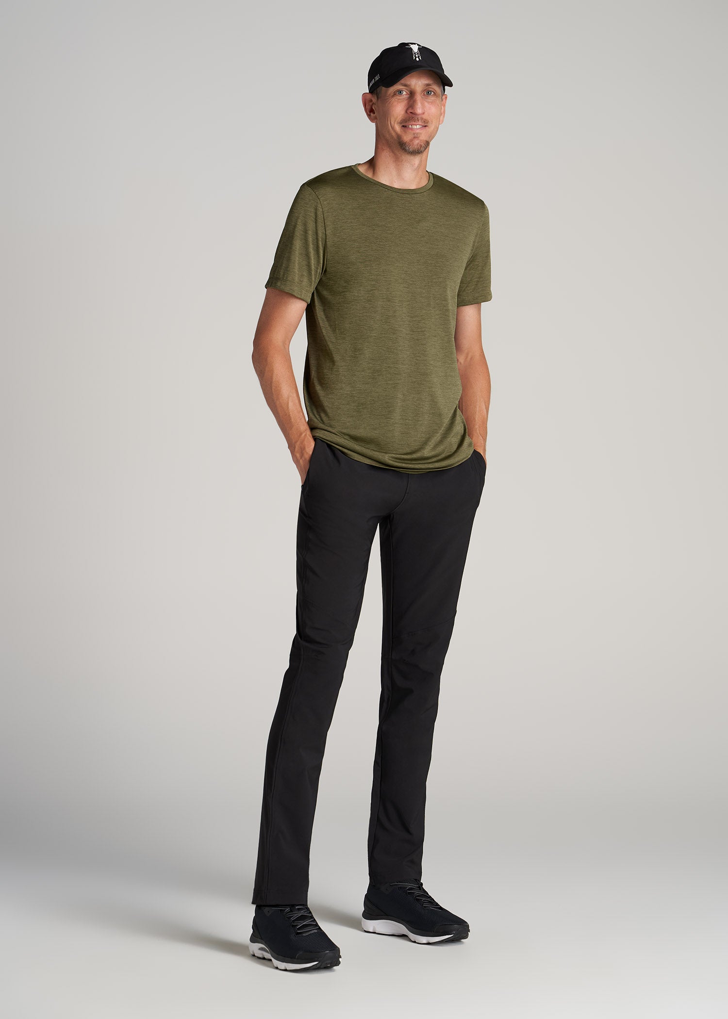 Men's Tall Performance Tech Ss Jersey Athletic Tee Olive Mix