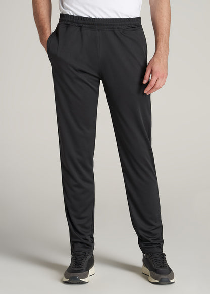    American-Tall-Men-Athletic-Stripe-Pants-Black-Black-front