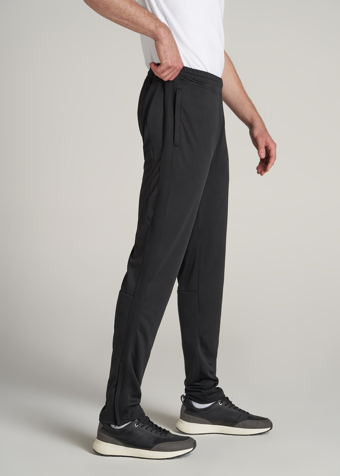 Ashy Black Jeans: Grey Black Stripe Pant For Tall Men