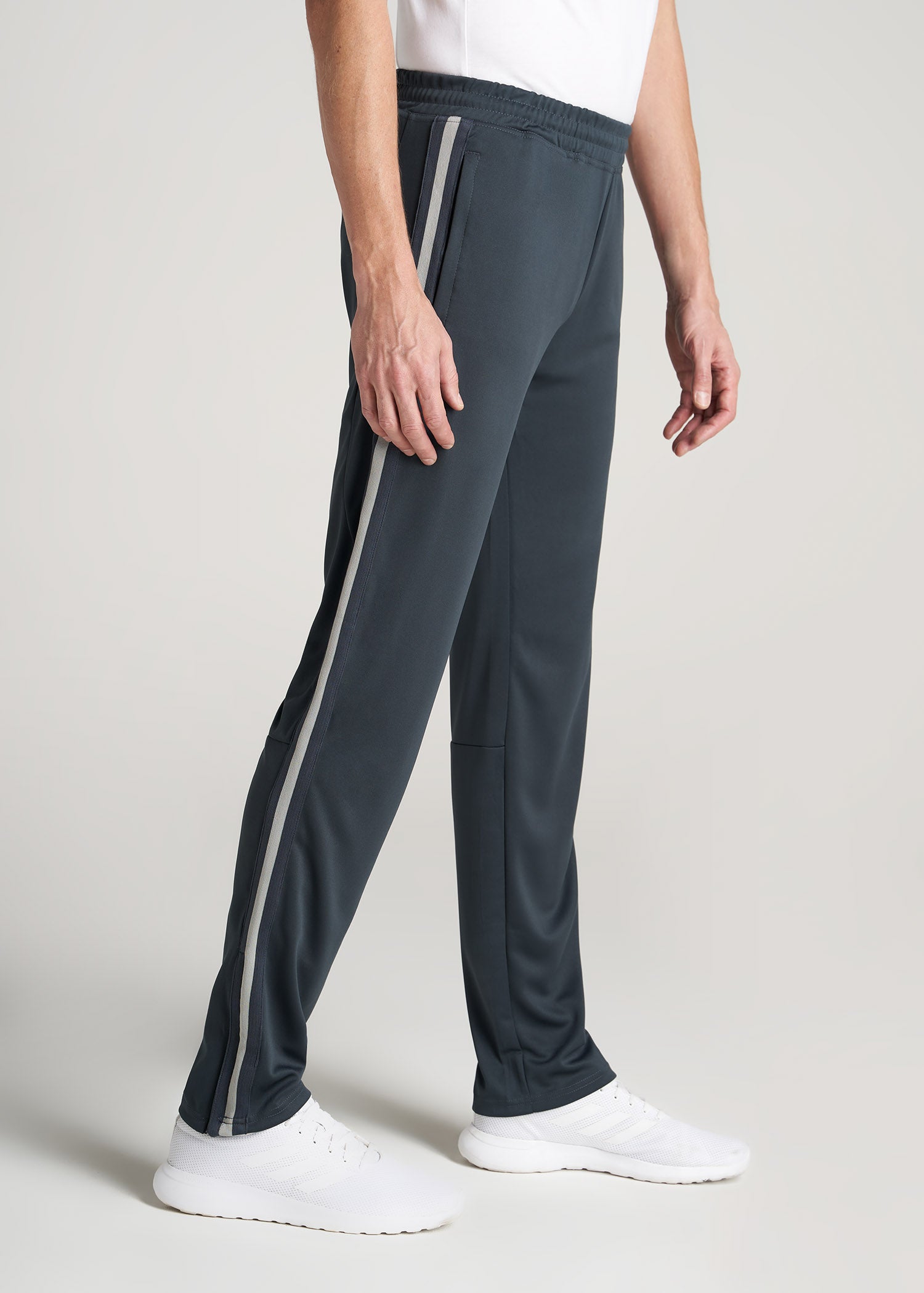 Tall Gym Pants: Grey Stripe Pant For Tall Men