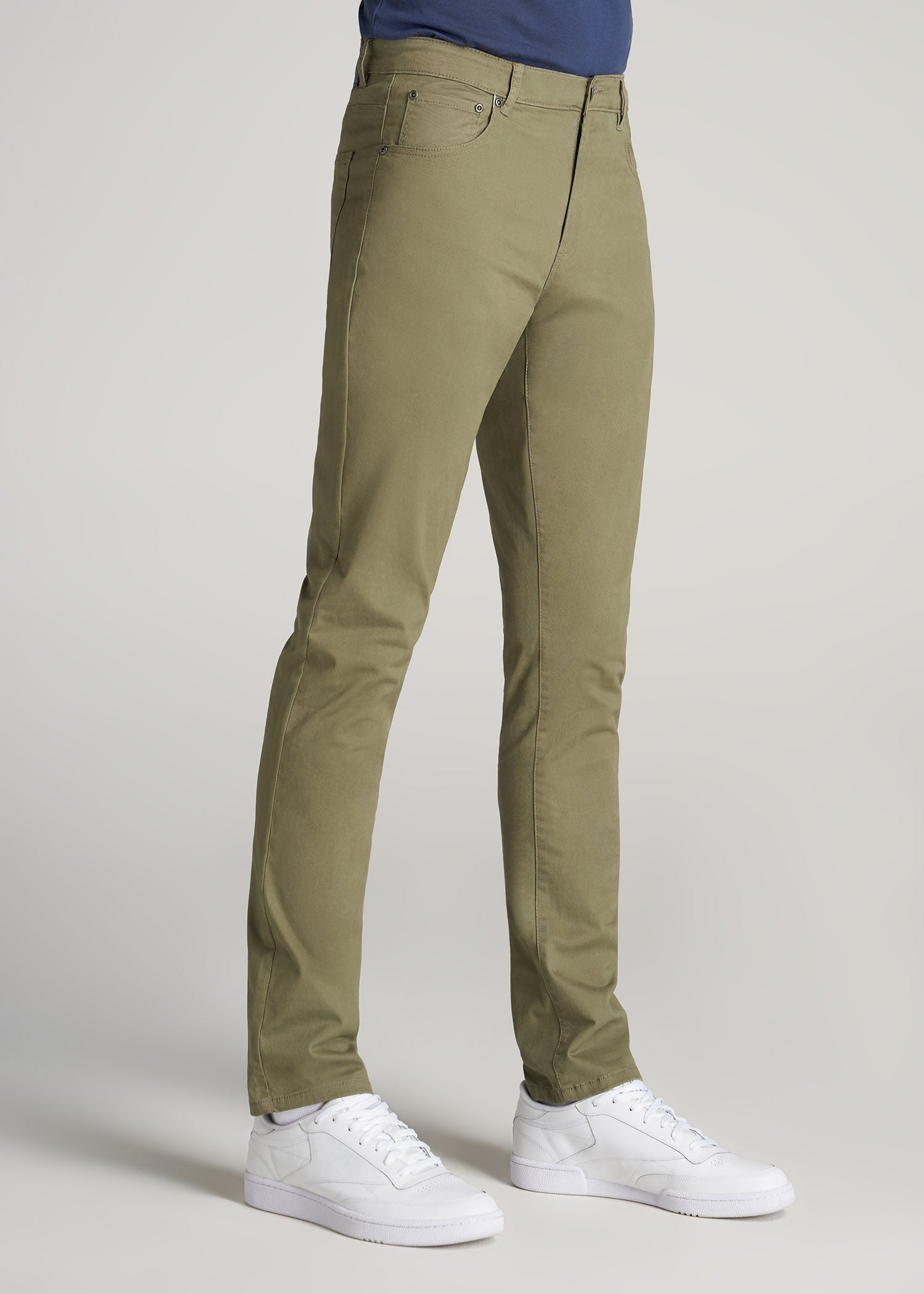 Carman TAPERED Fit Five Pocket Pants for Tall Men in Fatigue Green