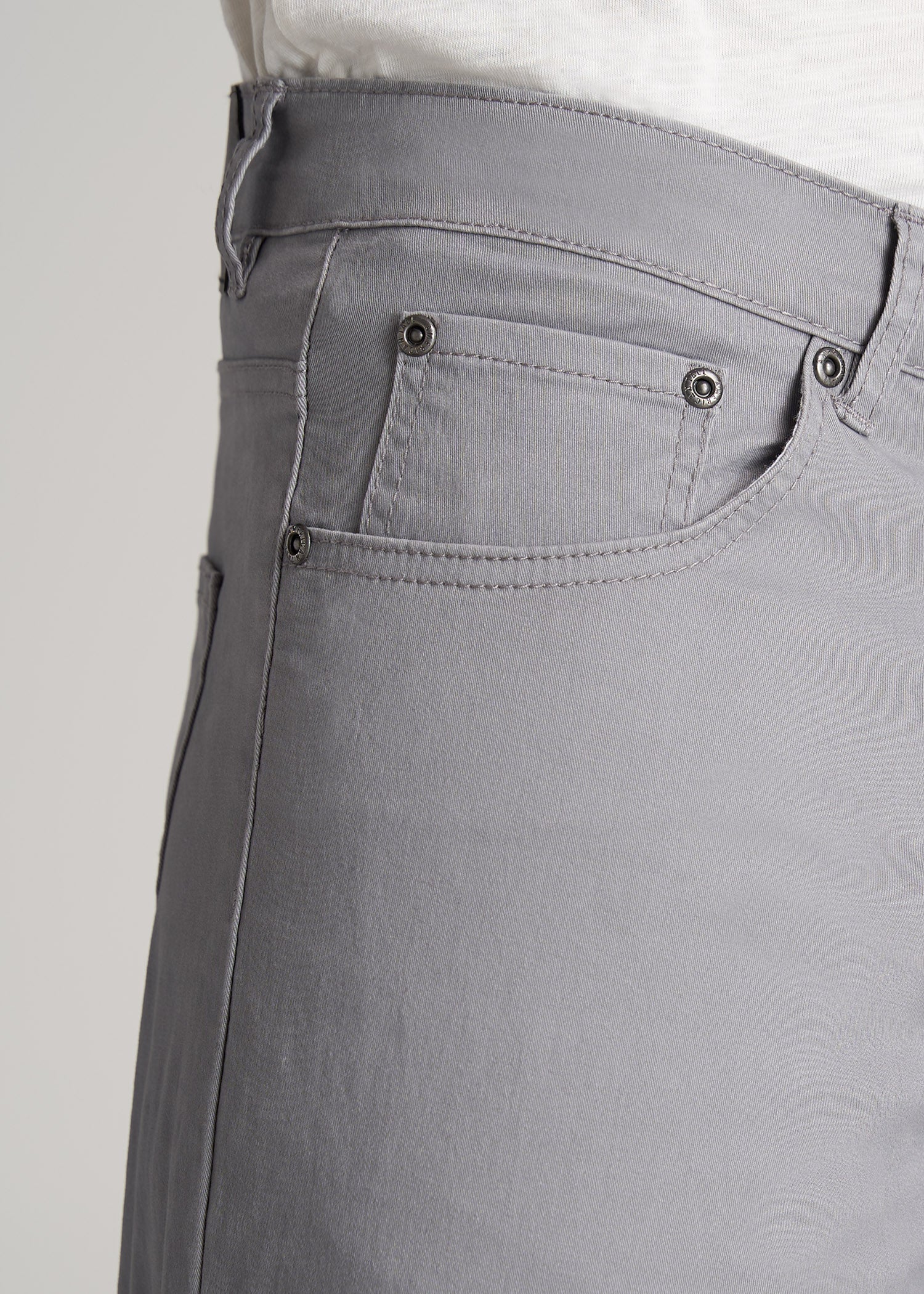 Men's Tall Dylan Slim Fit Five-Pocket Pants Pebble Grey – American Tall