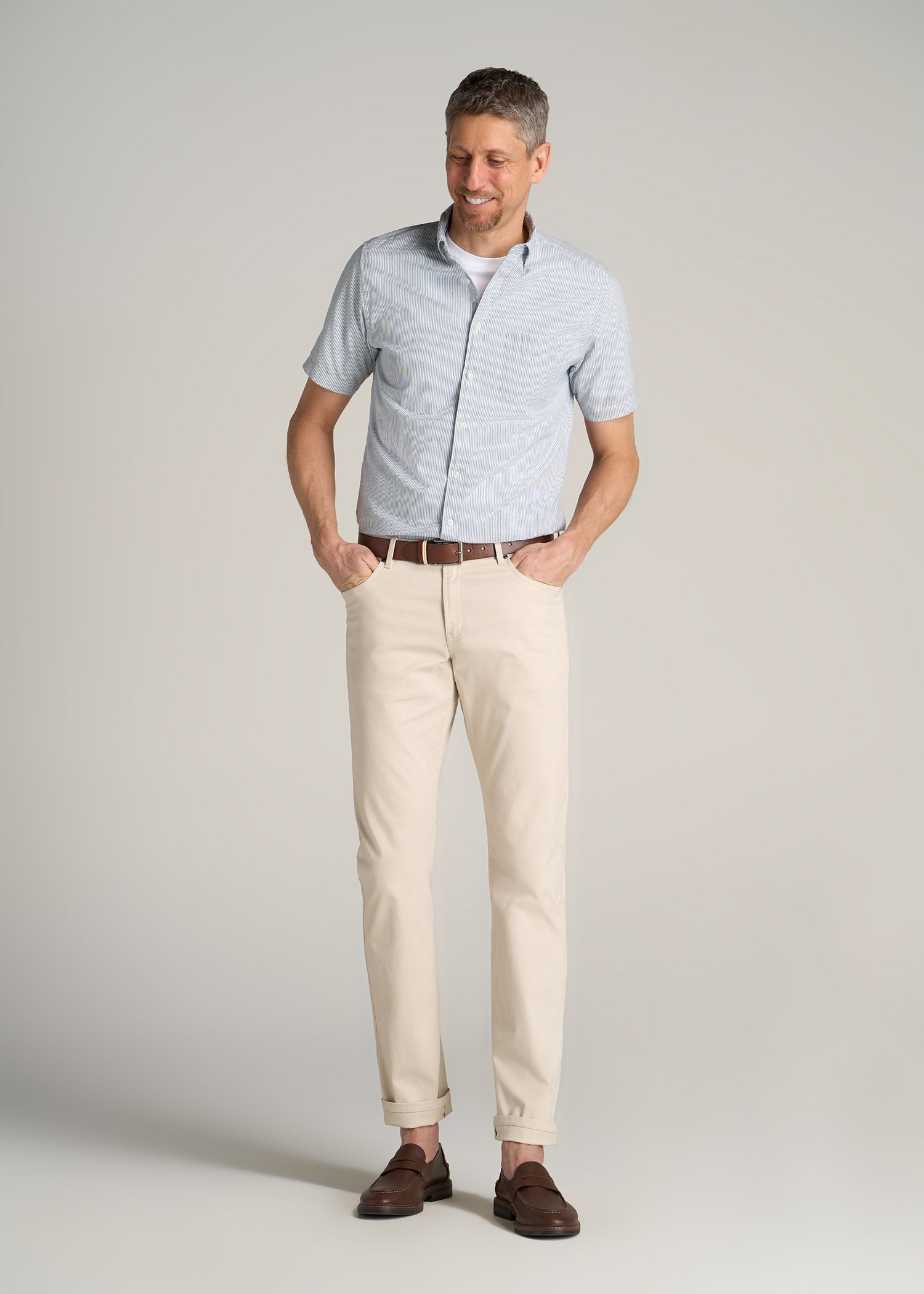 Men's Tall Carman Tapered Fit Five Pocket Pant Soft Beige