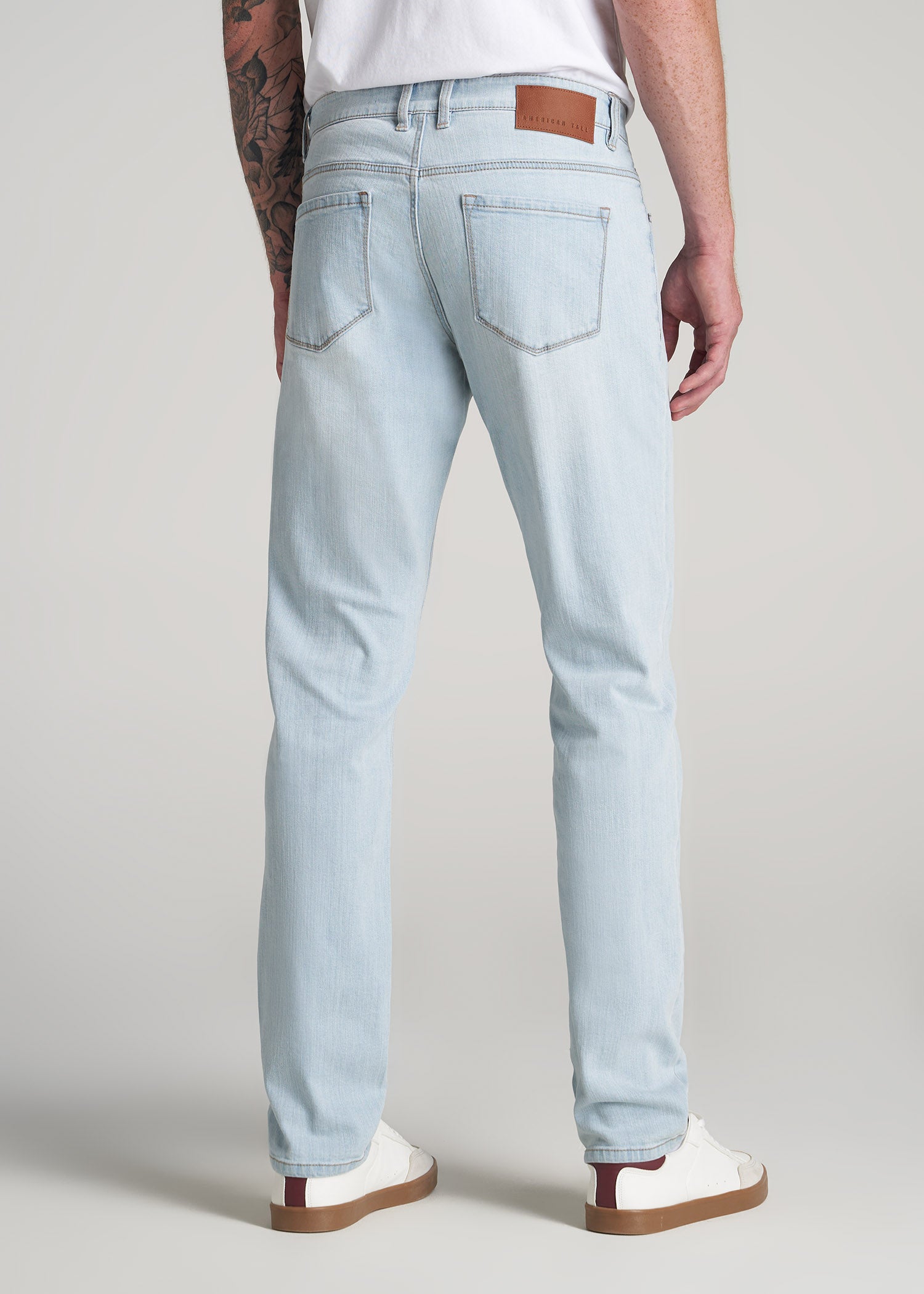 Abercrombie & Fitch athletic straight fit jeans in light wash