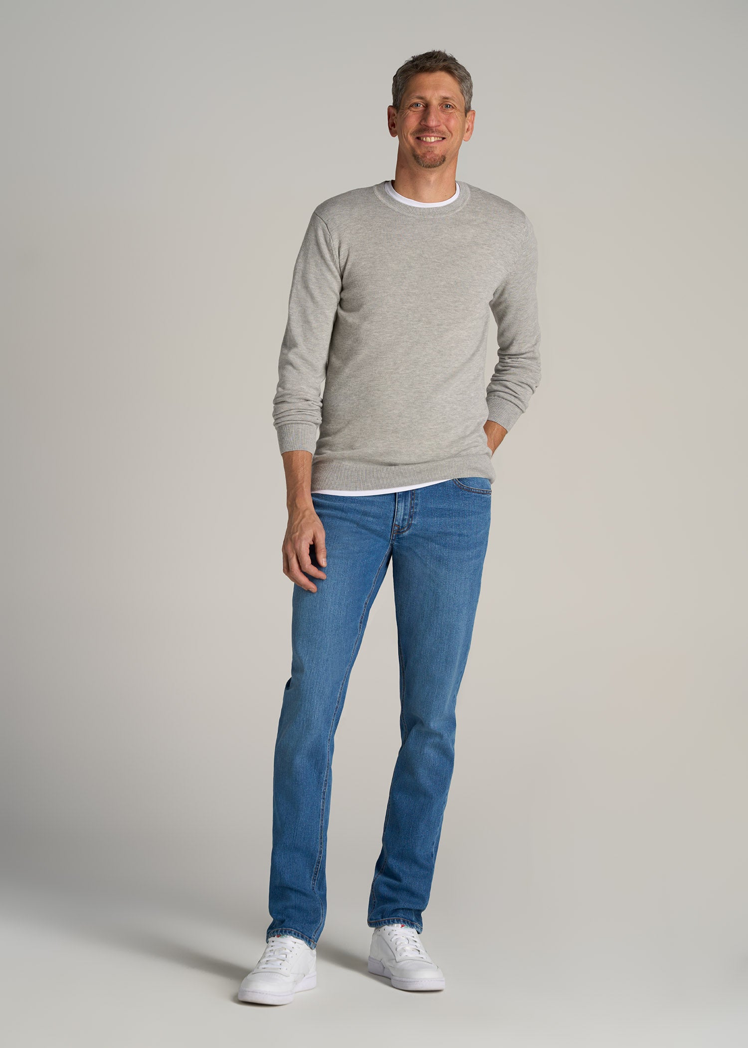 Carman Tapered Jeans For Tall Men Mid Blue Tall