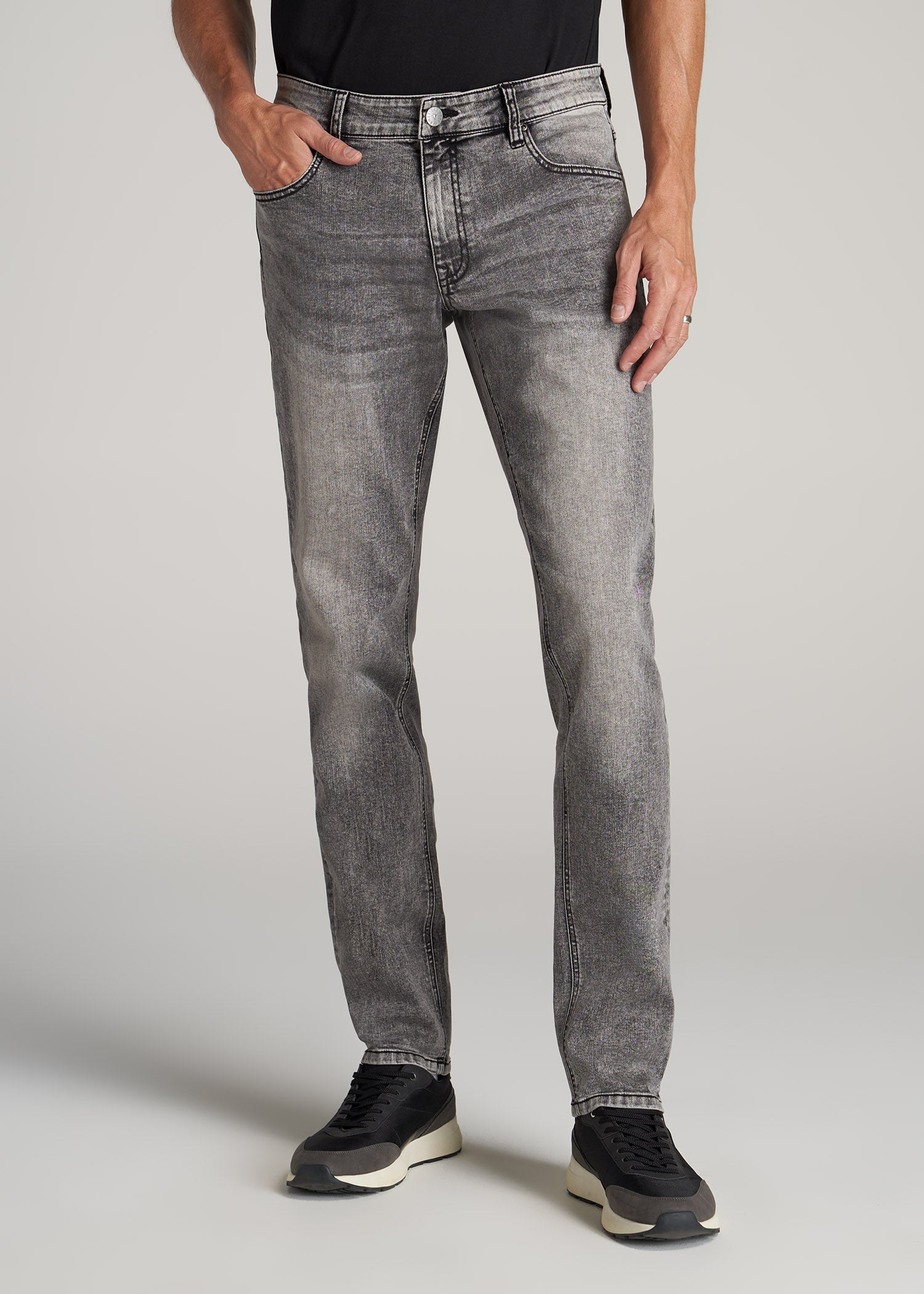 Carman Tapered Jeans For Tall Men Washed Faded Black | American Tall