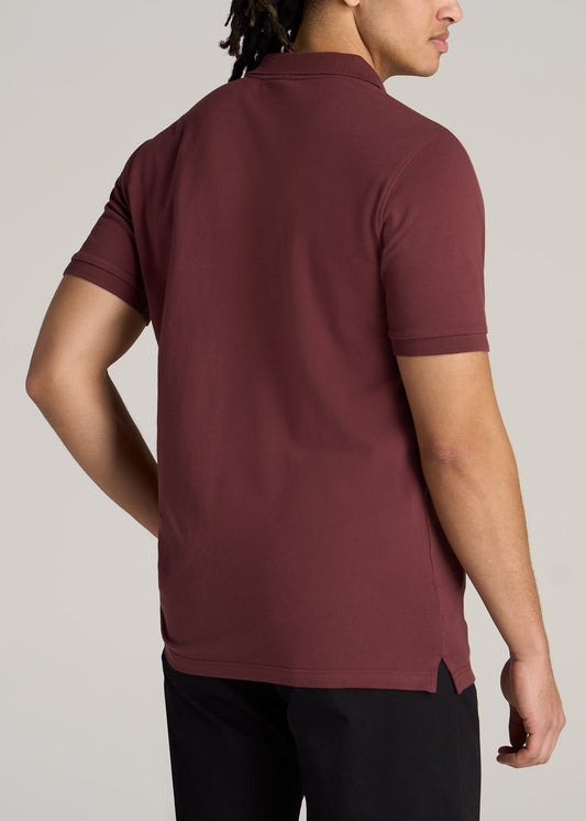 American-Tall-Men-Classic-Polo-Embroidered-Logo-Cherry-Brown-back