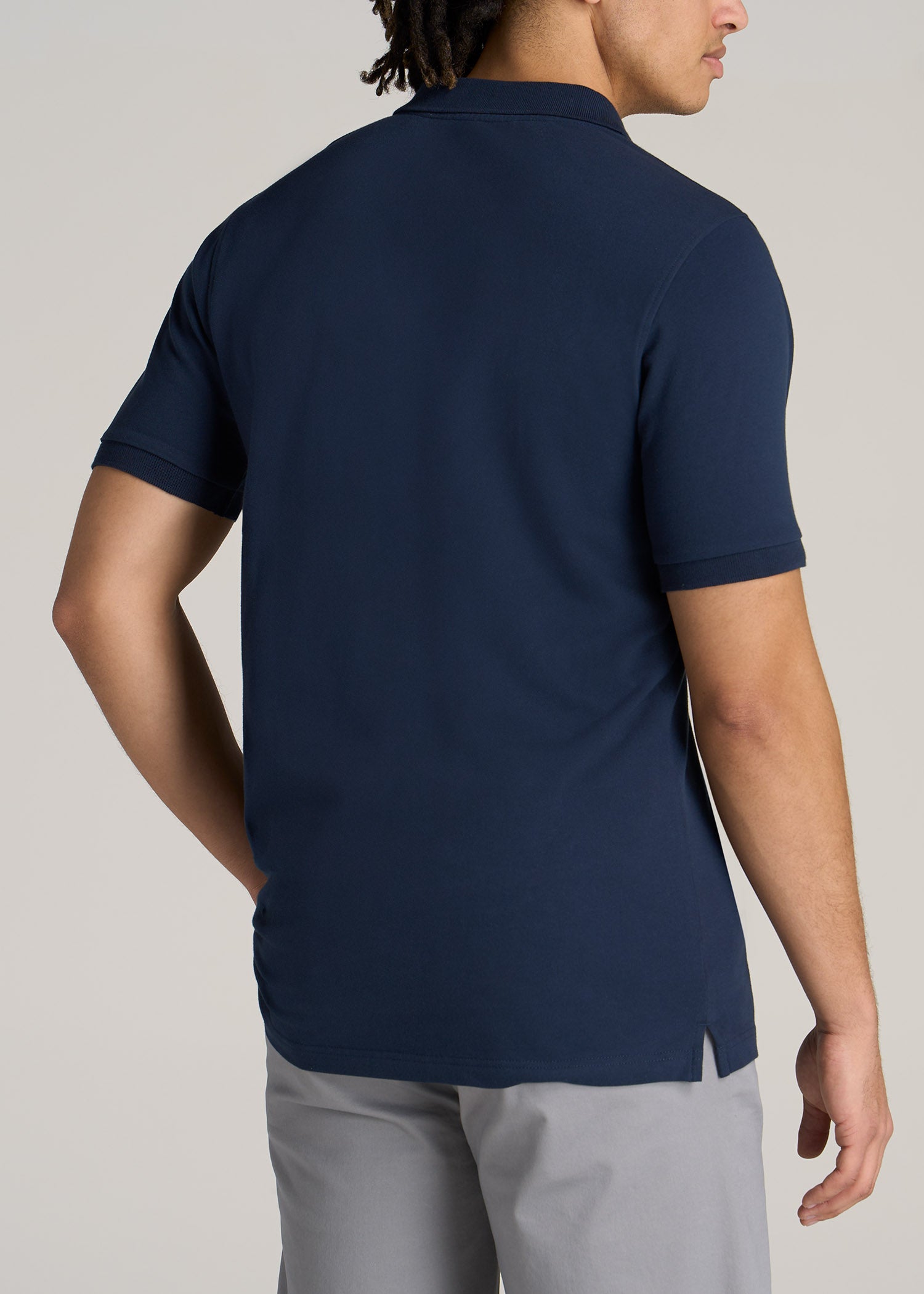 Tall Men's Polo Shirt With Embroidered Logo Marine Navy | American Tall