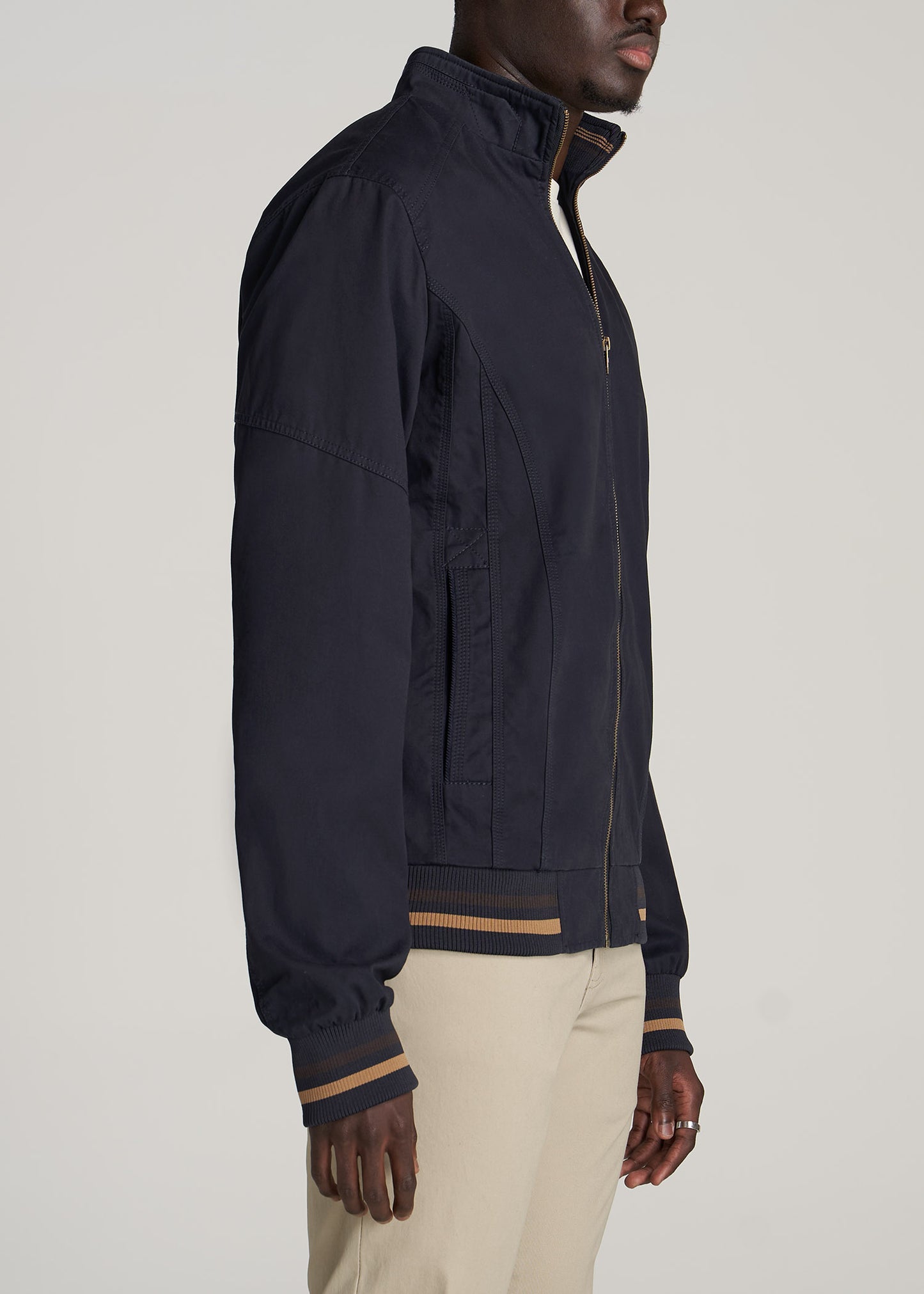       American-Tall-Men-Cotton-Bomber-Jacket-Salute-Navy-side