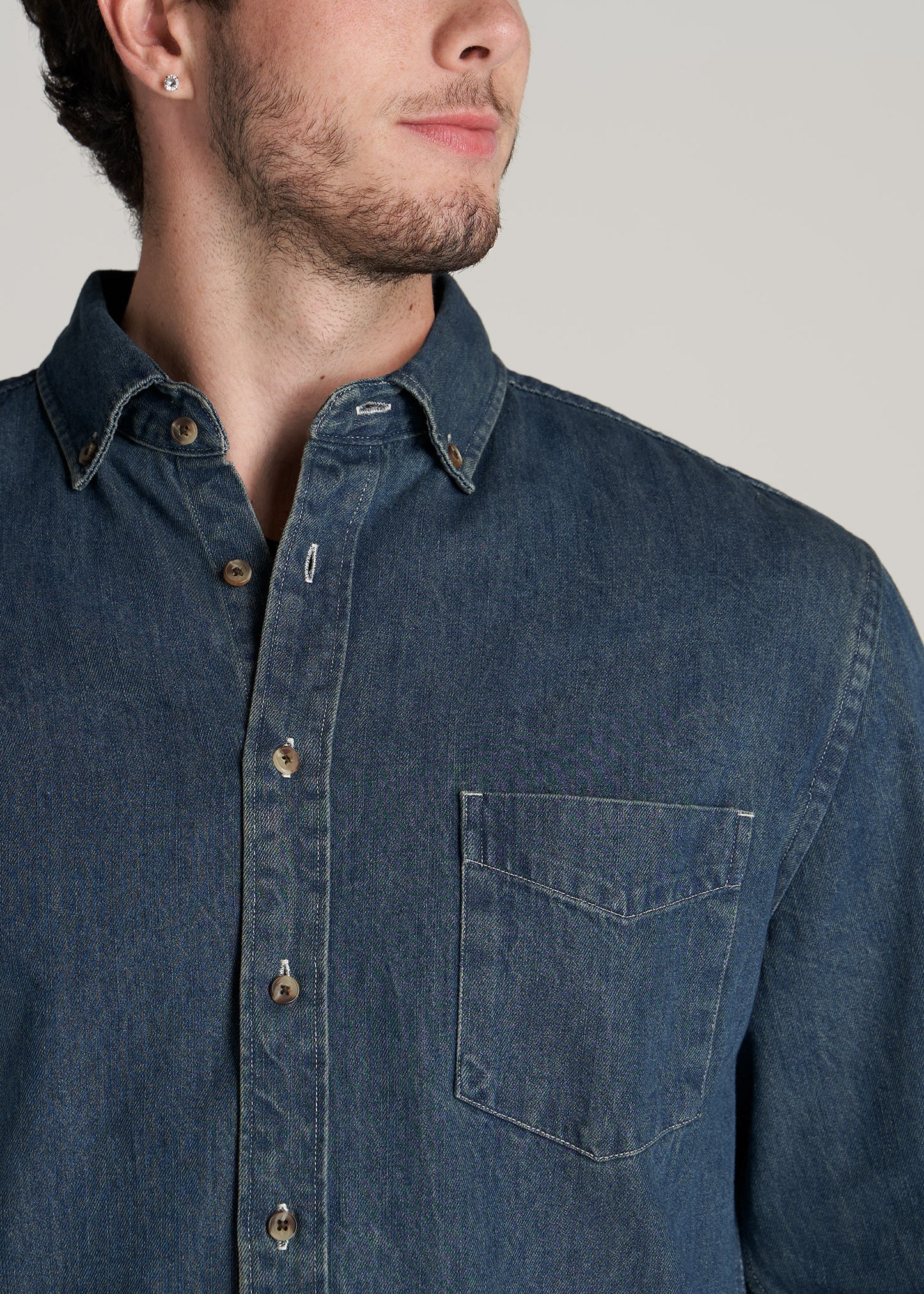 Ely Cattleman Denim Washed Snap Big and Tall Mens Classic Fit Long Sleeve  Button-Down Shirt, Color: Indigo - JCPenney