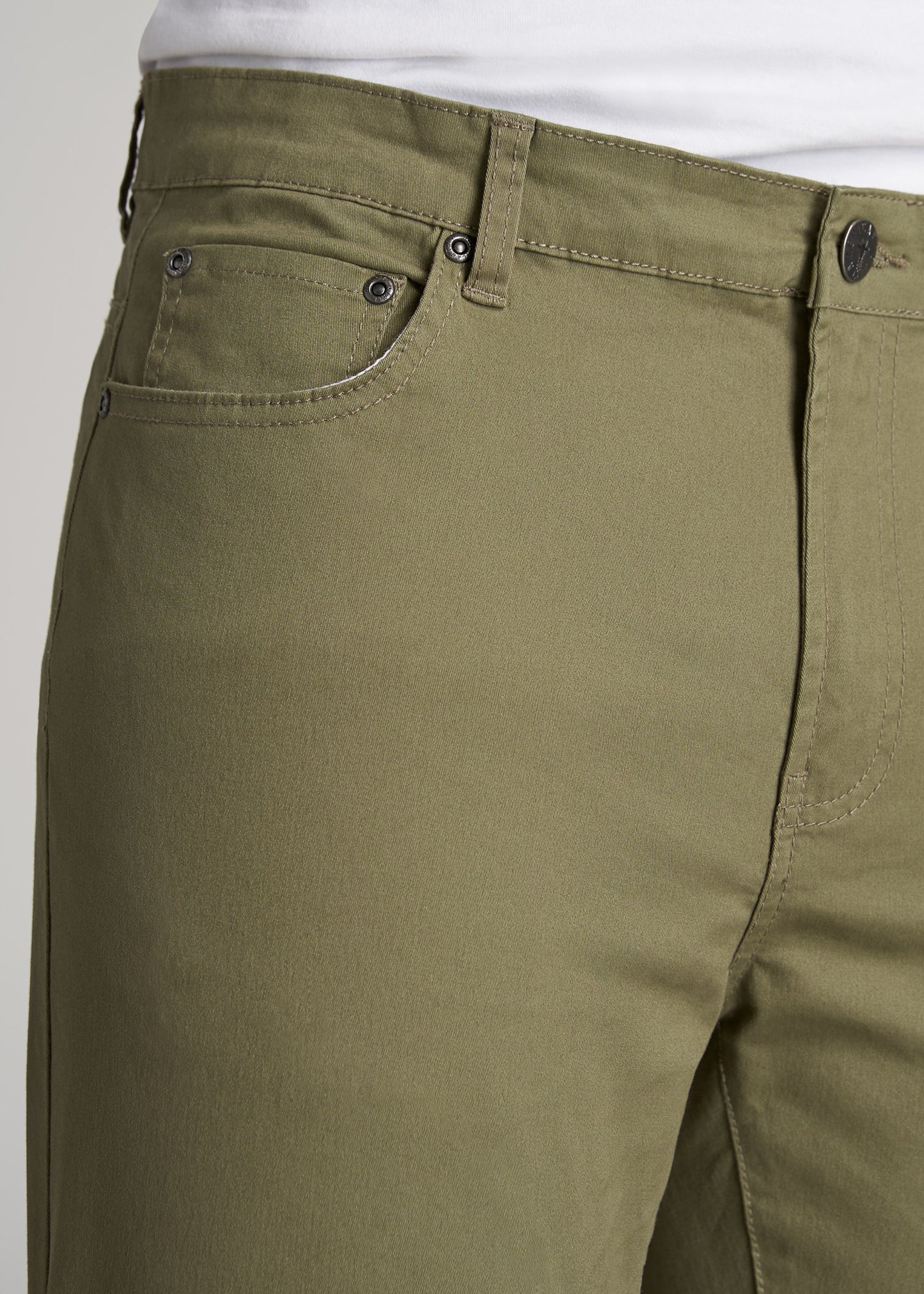 Dylan SLIM FIT Five-Pocket Pants For Tall Men in Fatigue Green