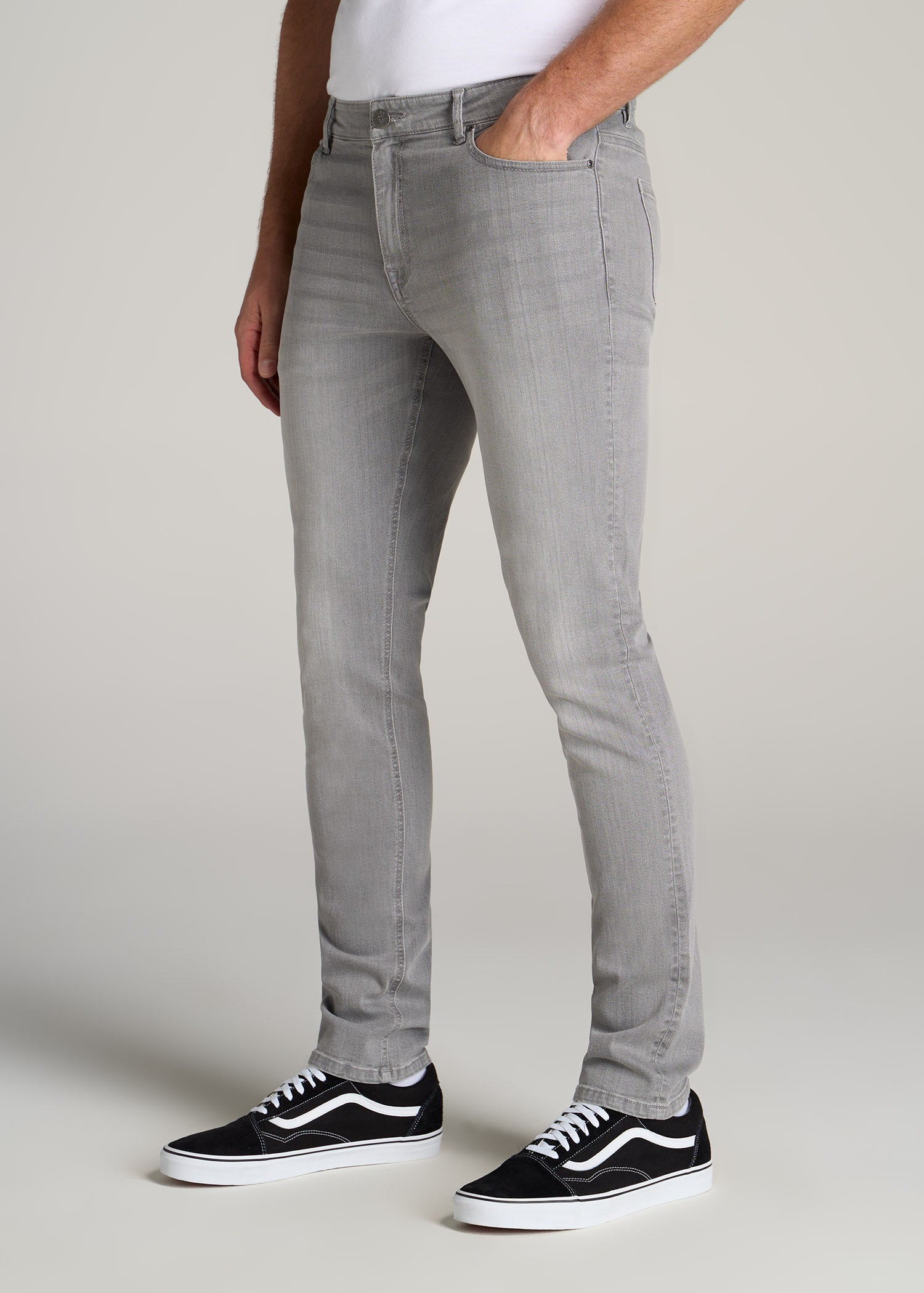 Dylan Slim Fit Jeans Concrete Grey For Tall Men | American Tall