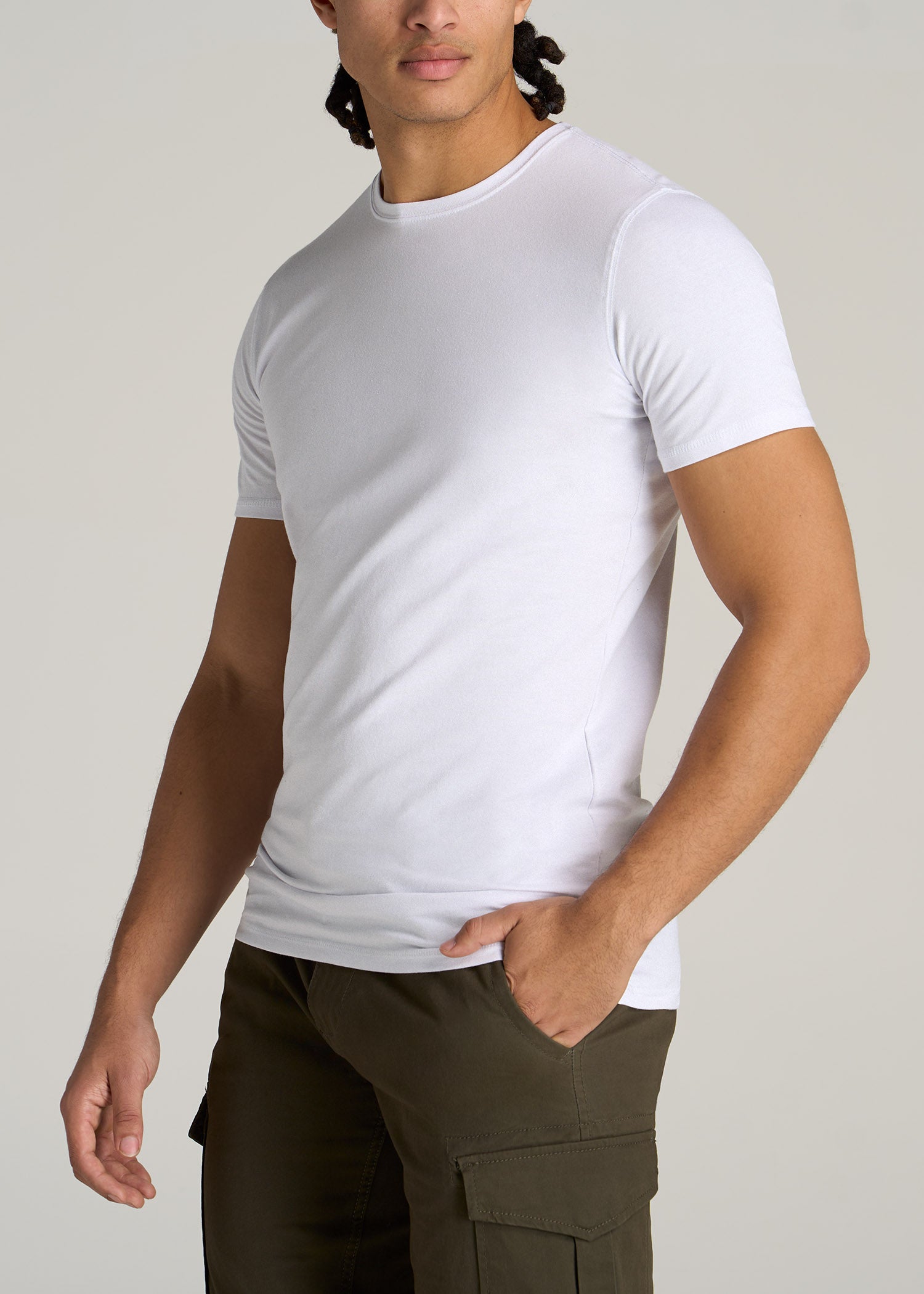 The Essential SLIM-FIT Crewneck Men's Tall Tees in White