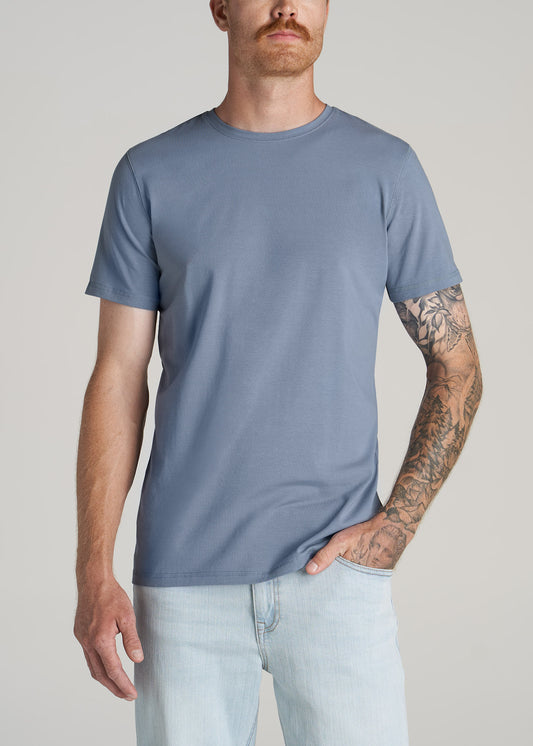       American-Tall-Men-Essential-Tees-Slimfit-SS-Crewneck-Dusty-Blue-front