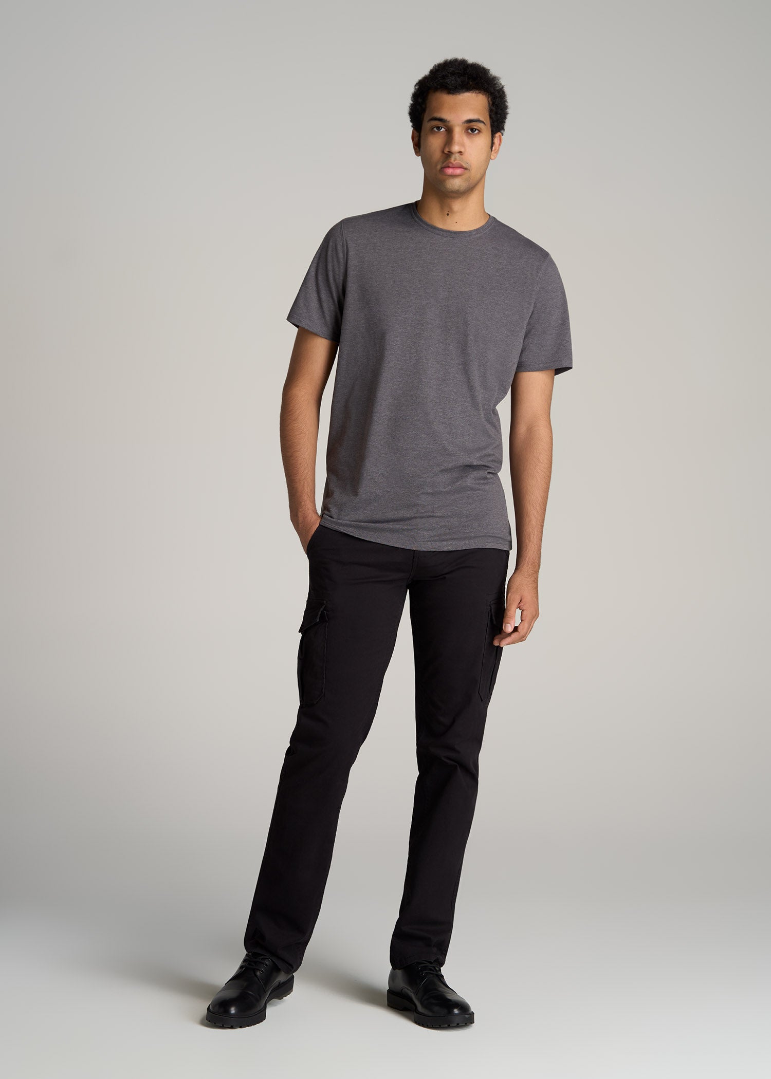 A.T. Performance MODERN-FIT Engineered Athletic Tall Tee in Charcoal Mix