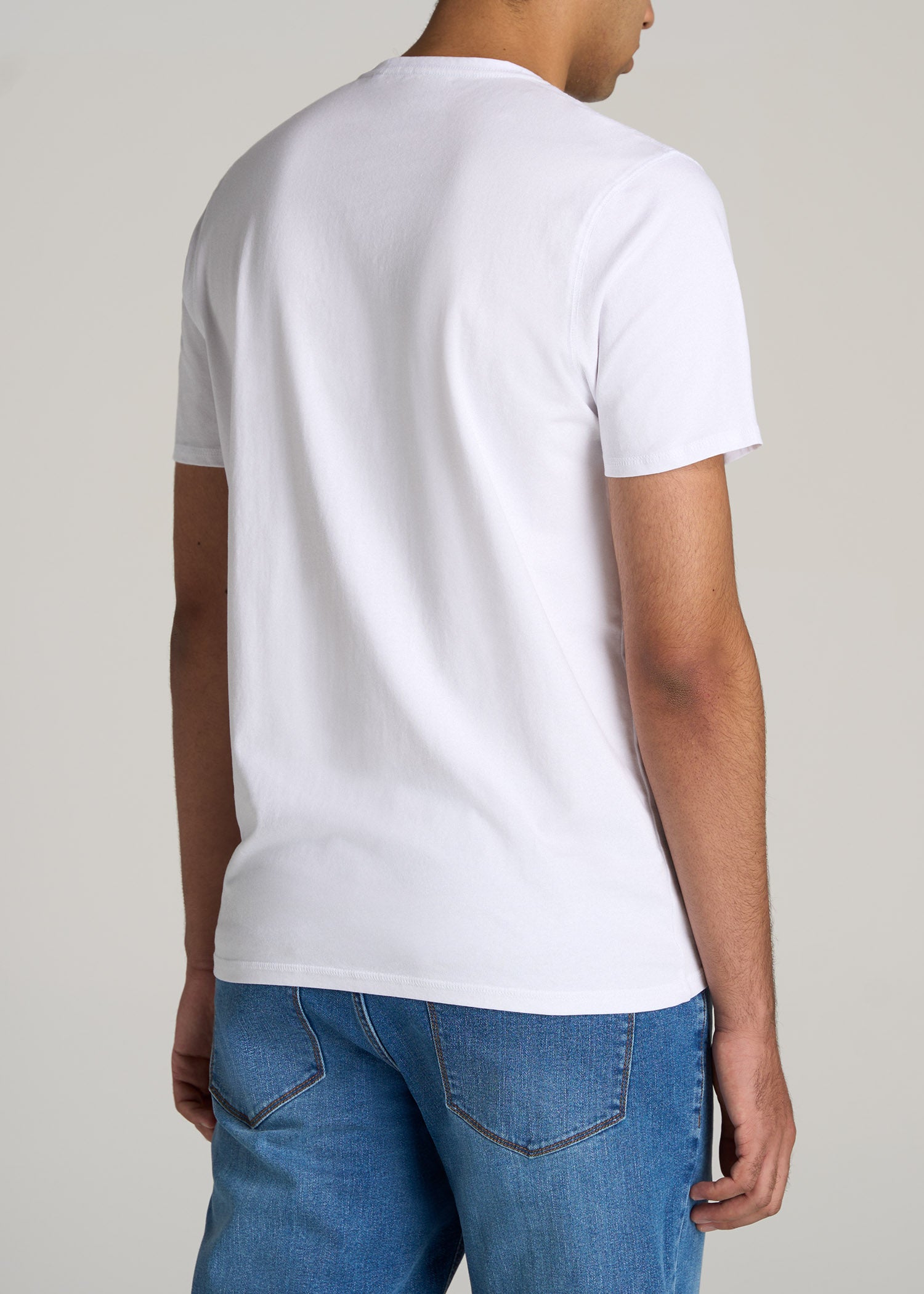 Essential Regular Fit Tall Crew Men's Tee White | American Tall