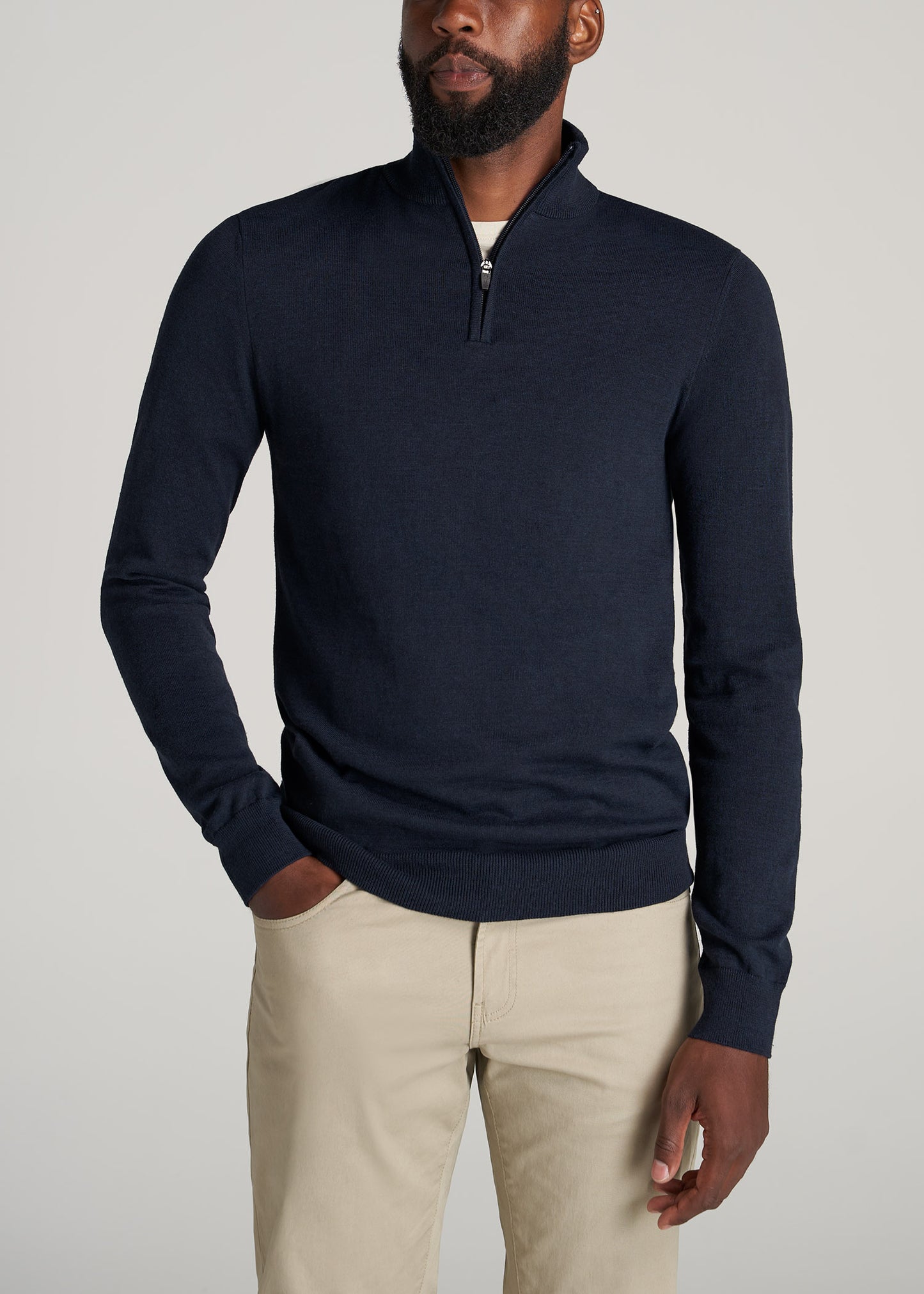 Everyday Quarter-Zip Tall Men's Sweater in Patriot Blue