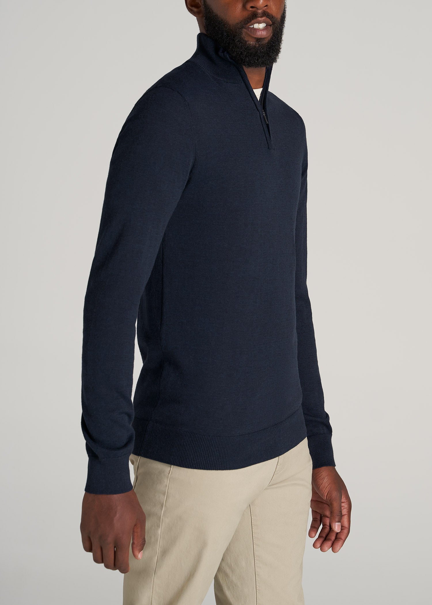 Men's Tall Patriot Blue Quarter Zip Sweater | American Tall