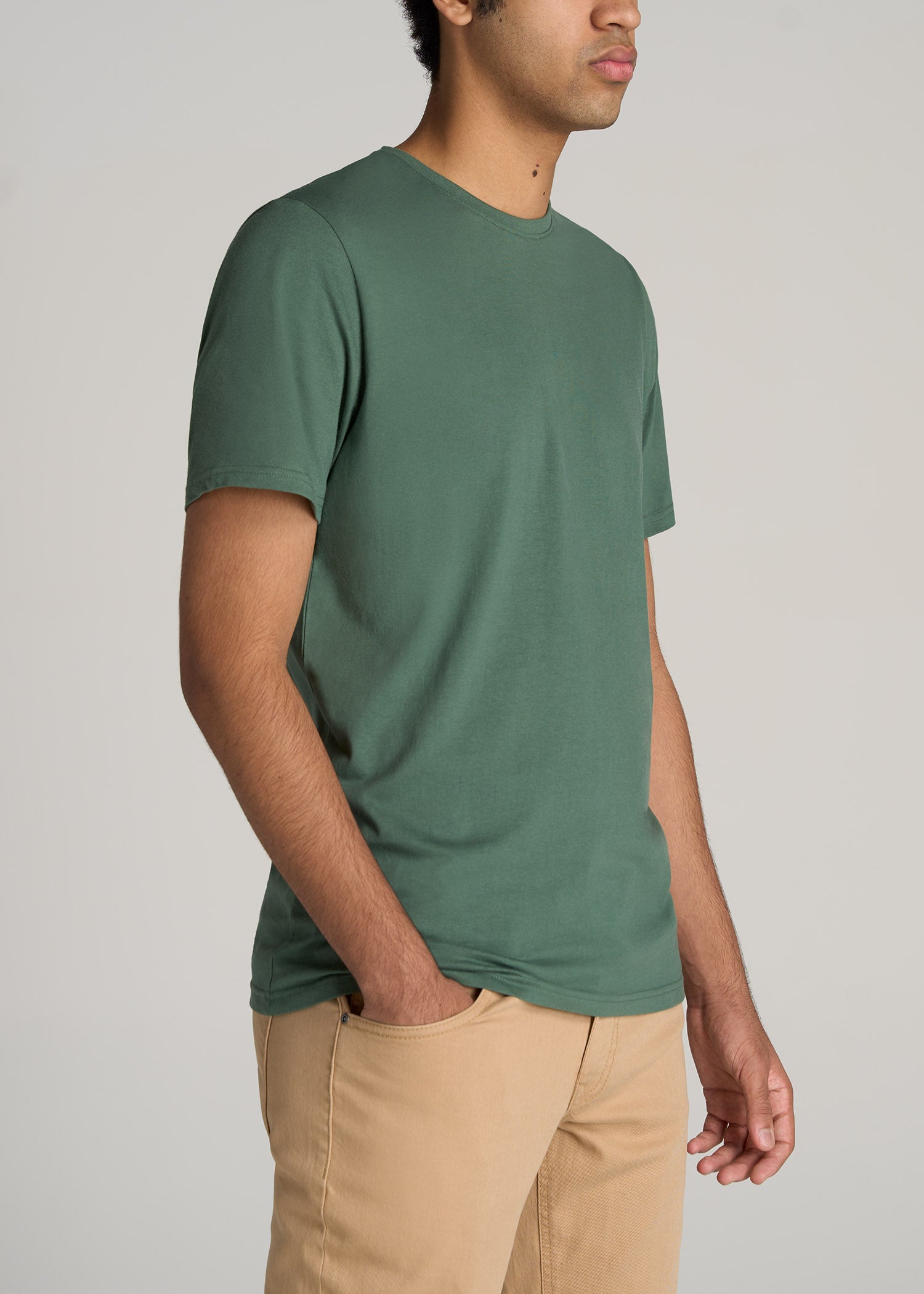 American-Tall-Men-Everyday-REGULAR-FIT-Crew-Neck-T-Shirt-Forest-Green-side