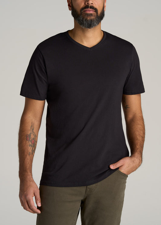    American-Tall-Men-Everyday-REGULAR-FIT-V-Neck-T-Shirt-Black-front
