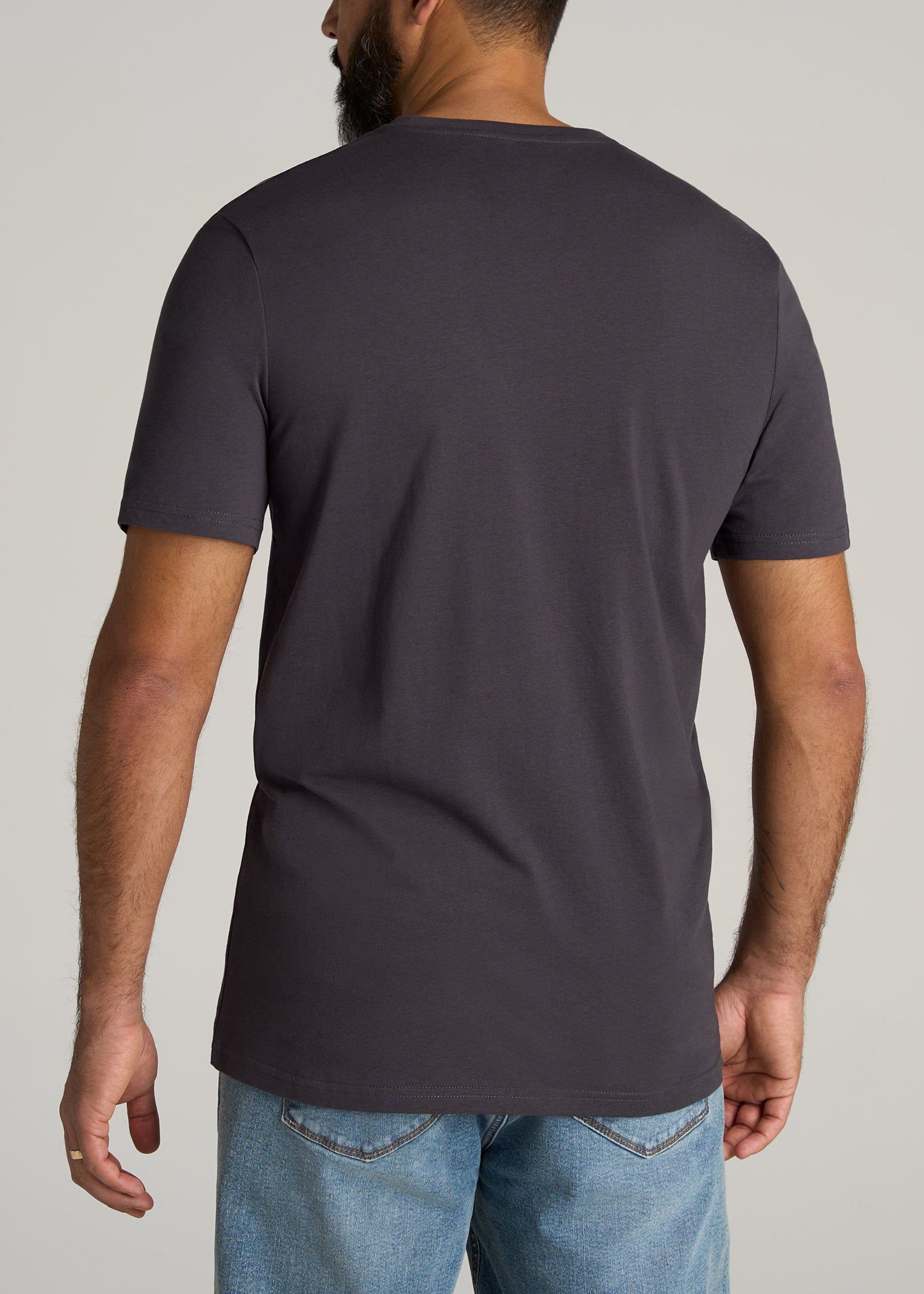        American-Tall-Men-Everyday-REGULAR-FIT-V-Neck-T-Shirt-Charcoal-back