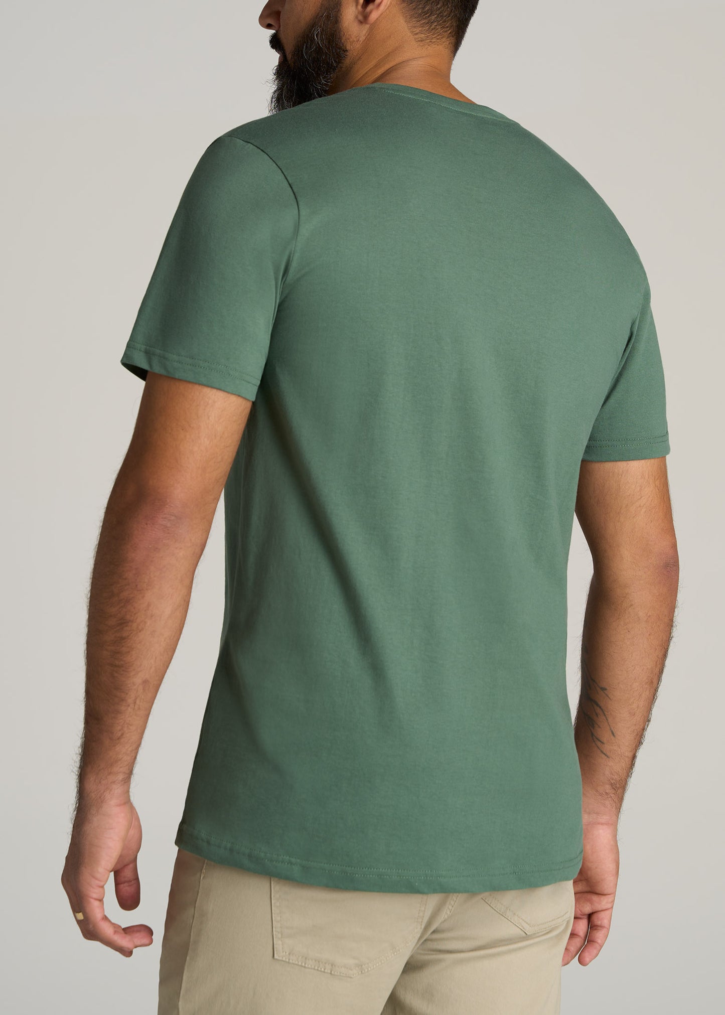    American-Tall-Men-Everyday-REGULAR-FIT-V-Neck-T-Shirt-Forest-Green-back