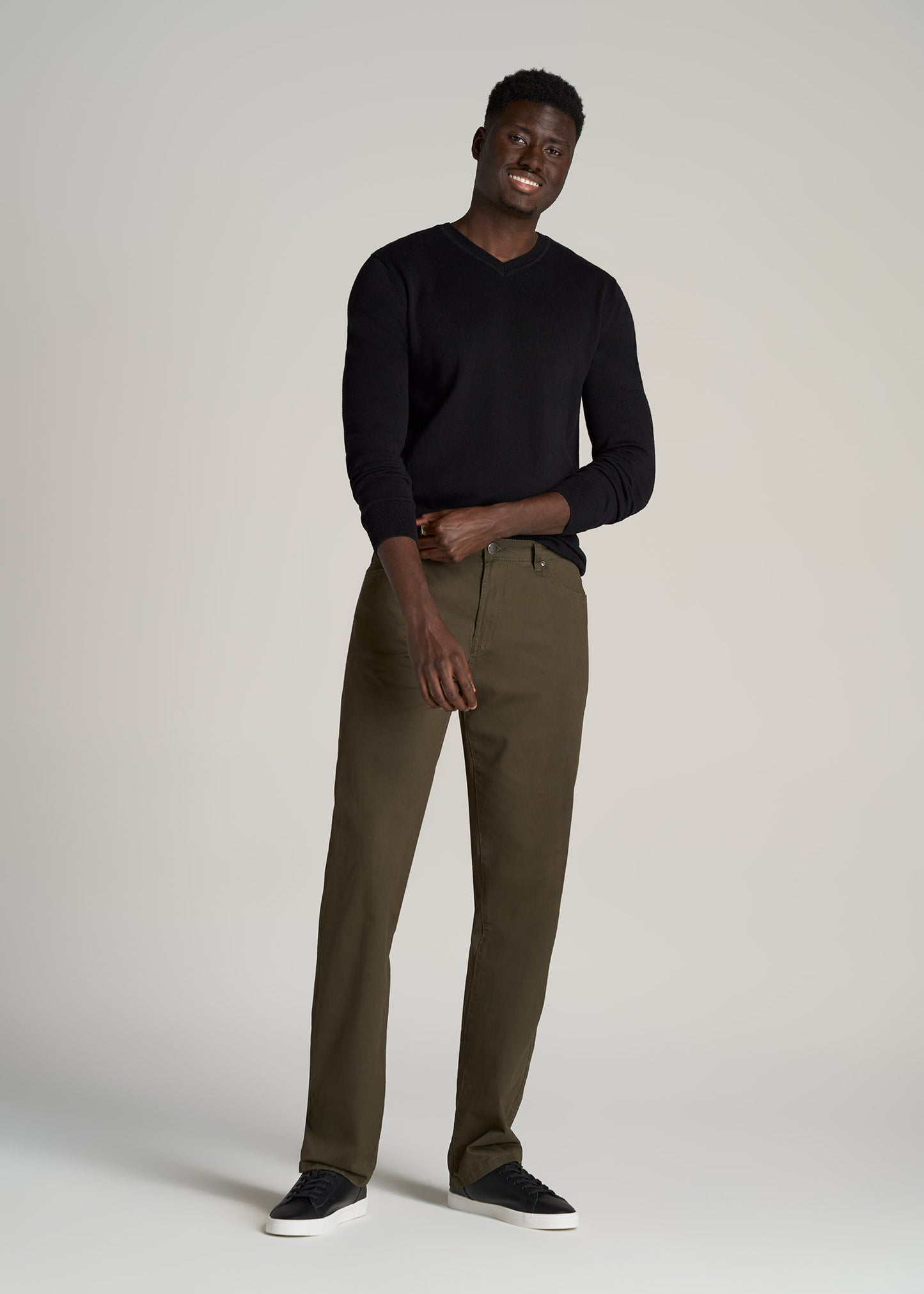 Men's Tall Everyday V-Neck Sweater Black | American Tall