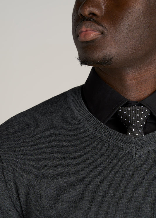    American-Tall-Men-Everyday-V-Neck-Sweater-Charcoal-detail
