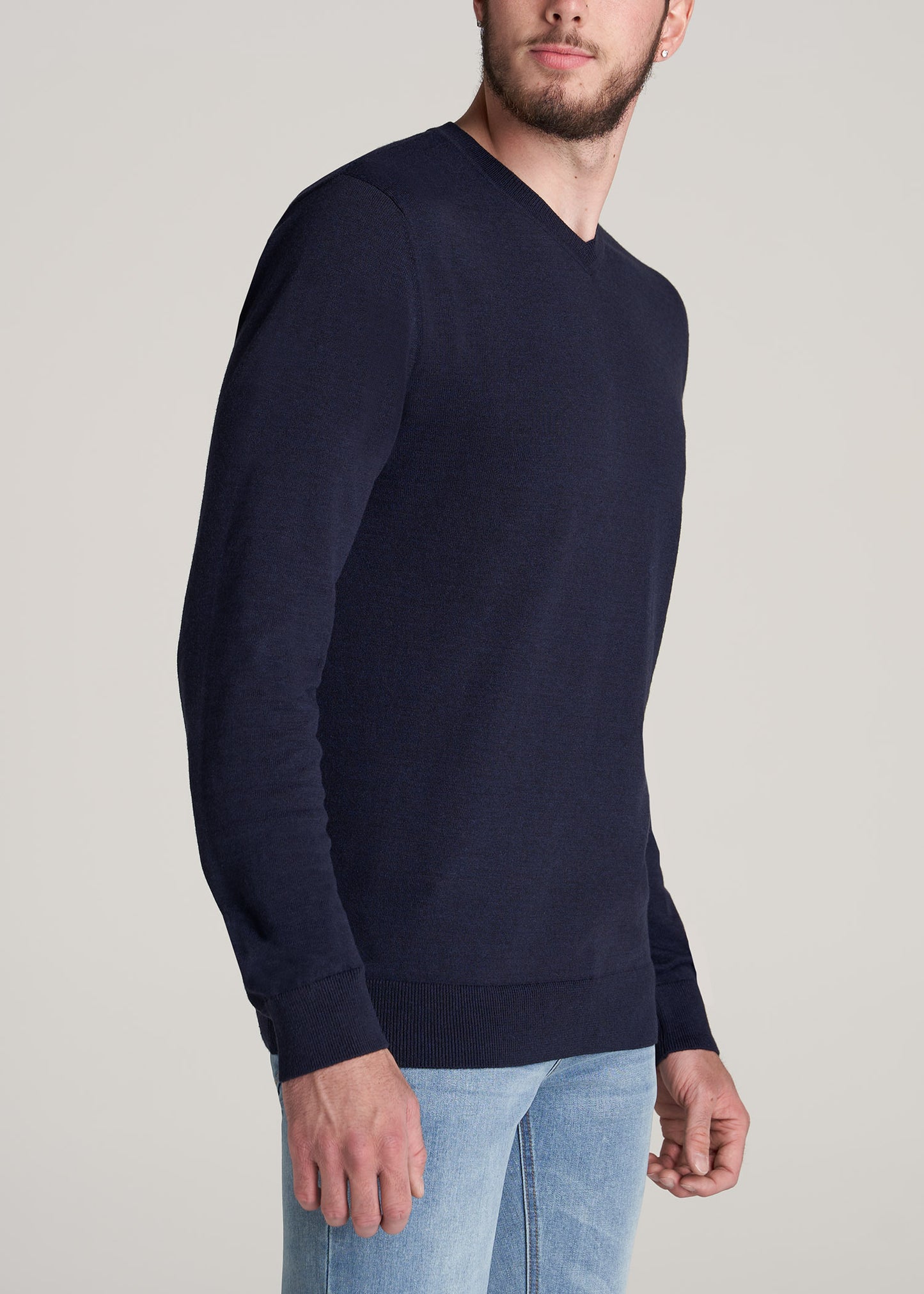 Men's Tall Everyday V-Neck Sweater Patriot Blue | American Tall