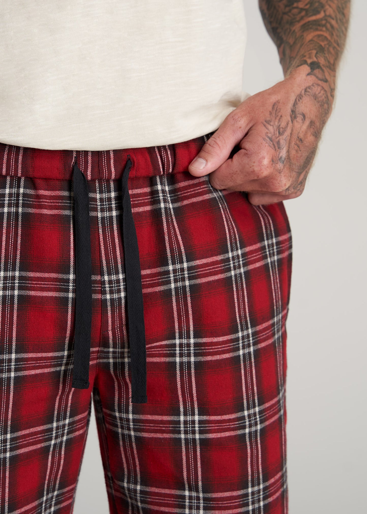 Disney Lounge Pants - Mickey Mouse Holiday Plaid Flannel Pants for Men