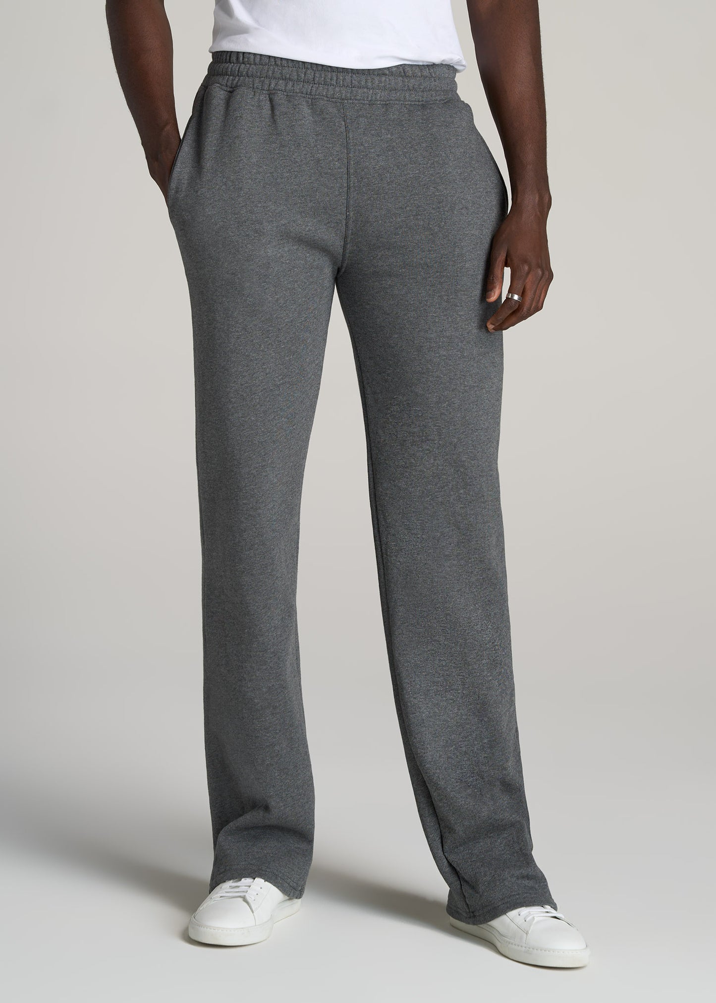    American-Tall-Men-Fleece-Open-Bottom-Sweatpants-Charcoal-Mix-front