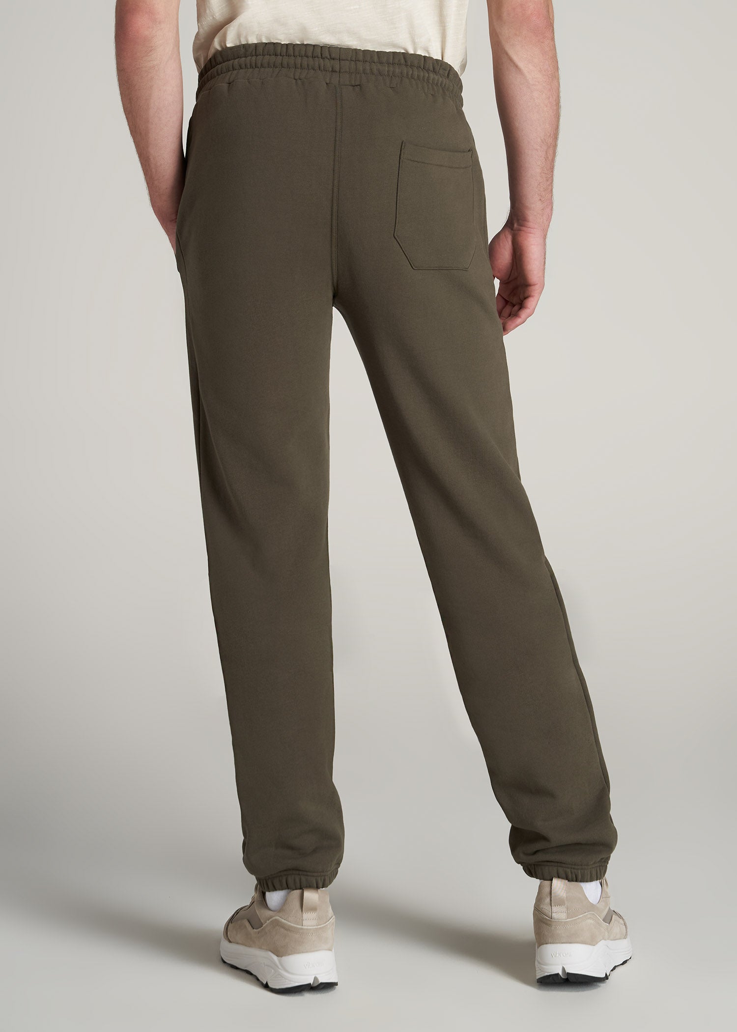       American-Tall-Men-Fleece-Sweatpants-Elastic-Bottom-Camo-Green-back