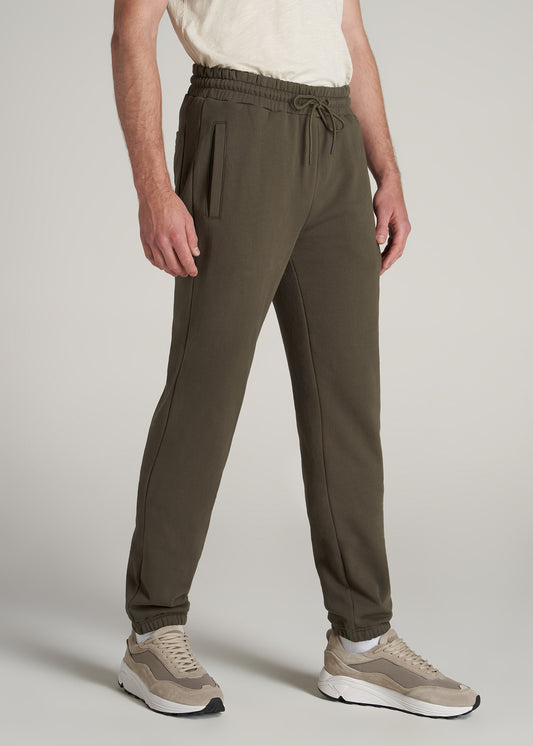    American-Tall-Men-Fleece-Sweatpants-Elastic-Bottom-Camo-Green-side