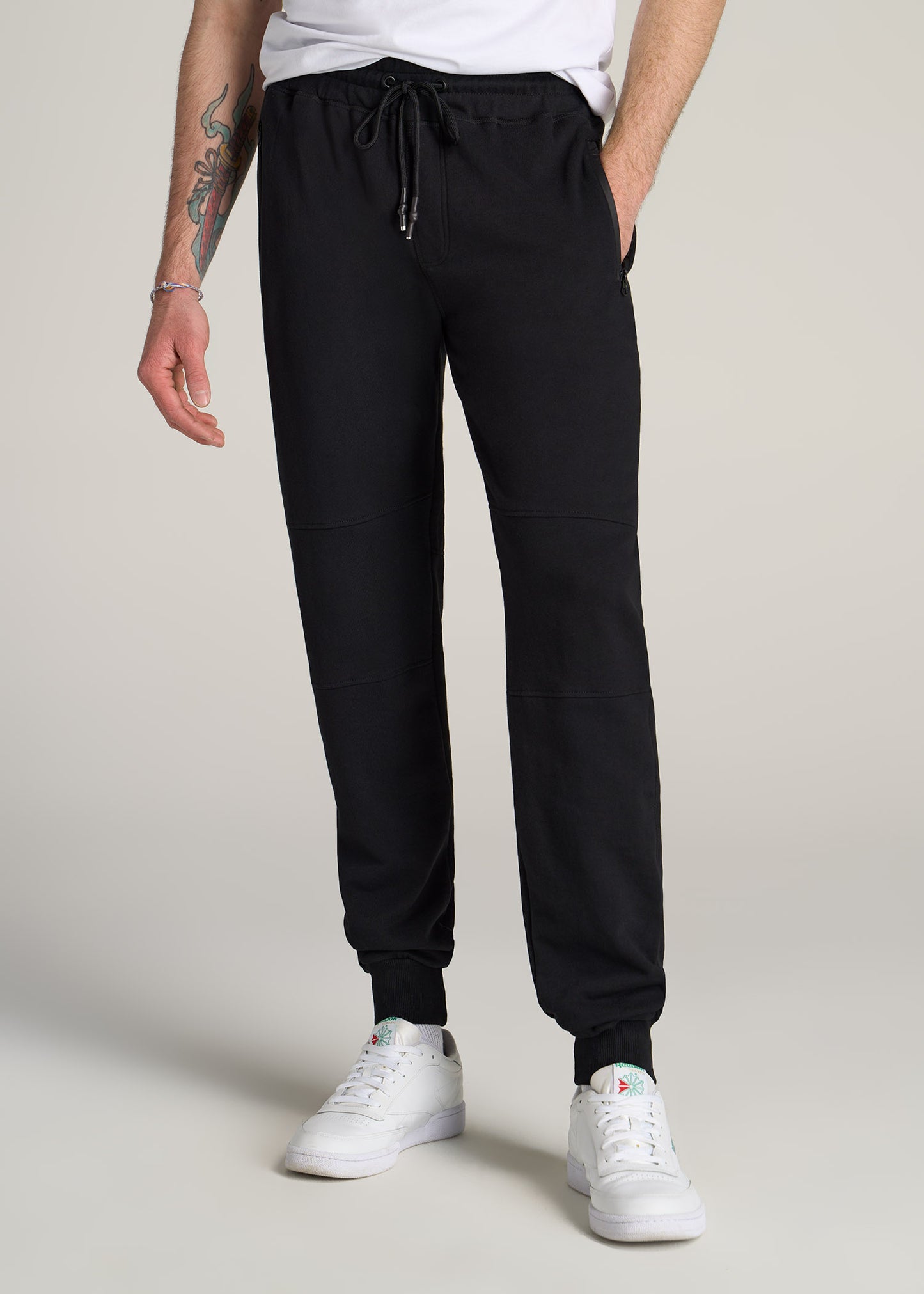 American-Tall-Men-French-Terry-Mens-Joggers-Black-front