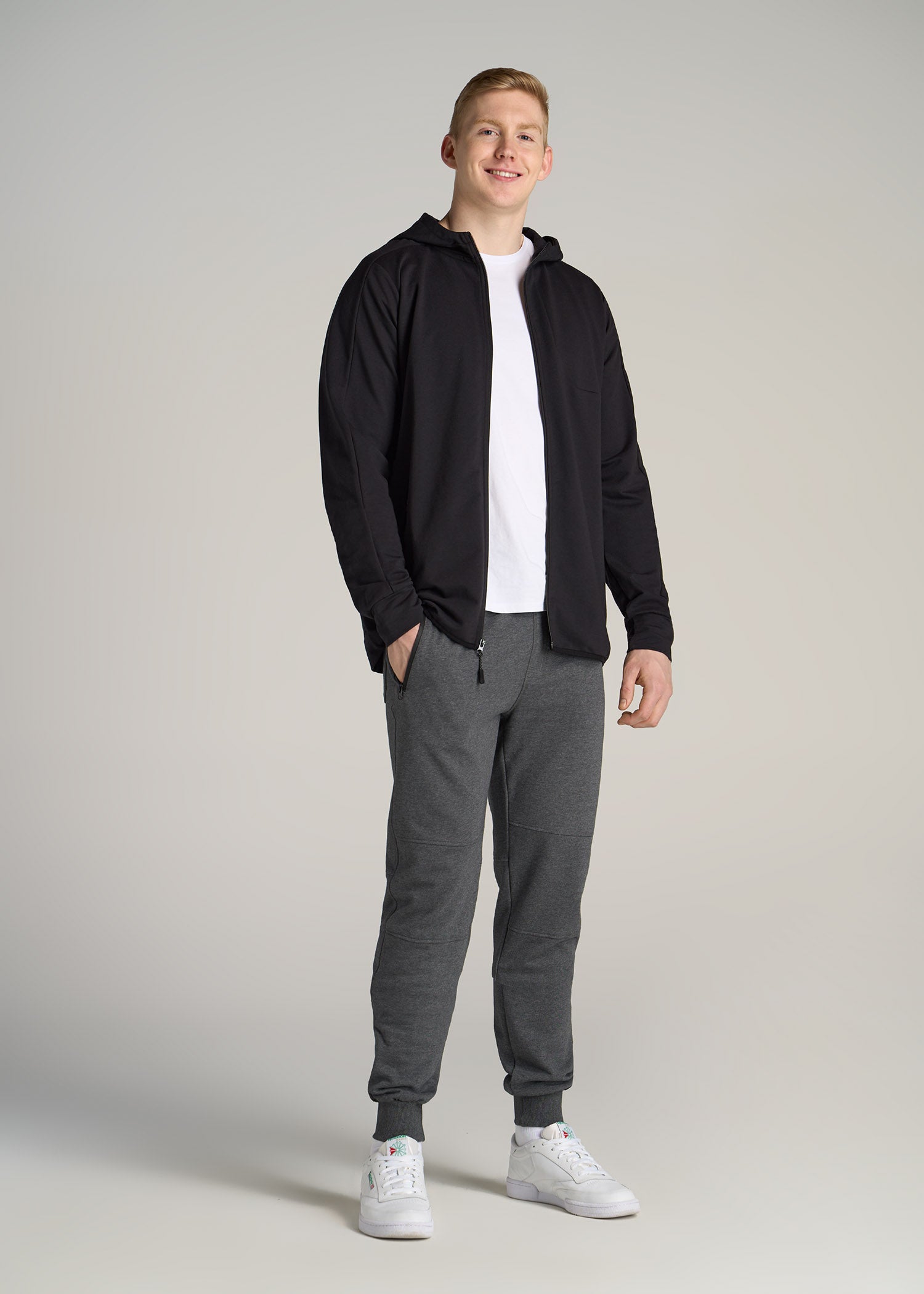 Wearever French Terry Men's Tall Joggers in Charcoal Mix