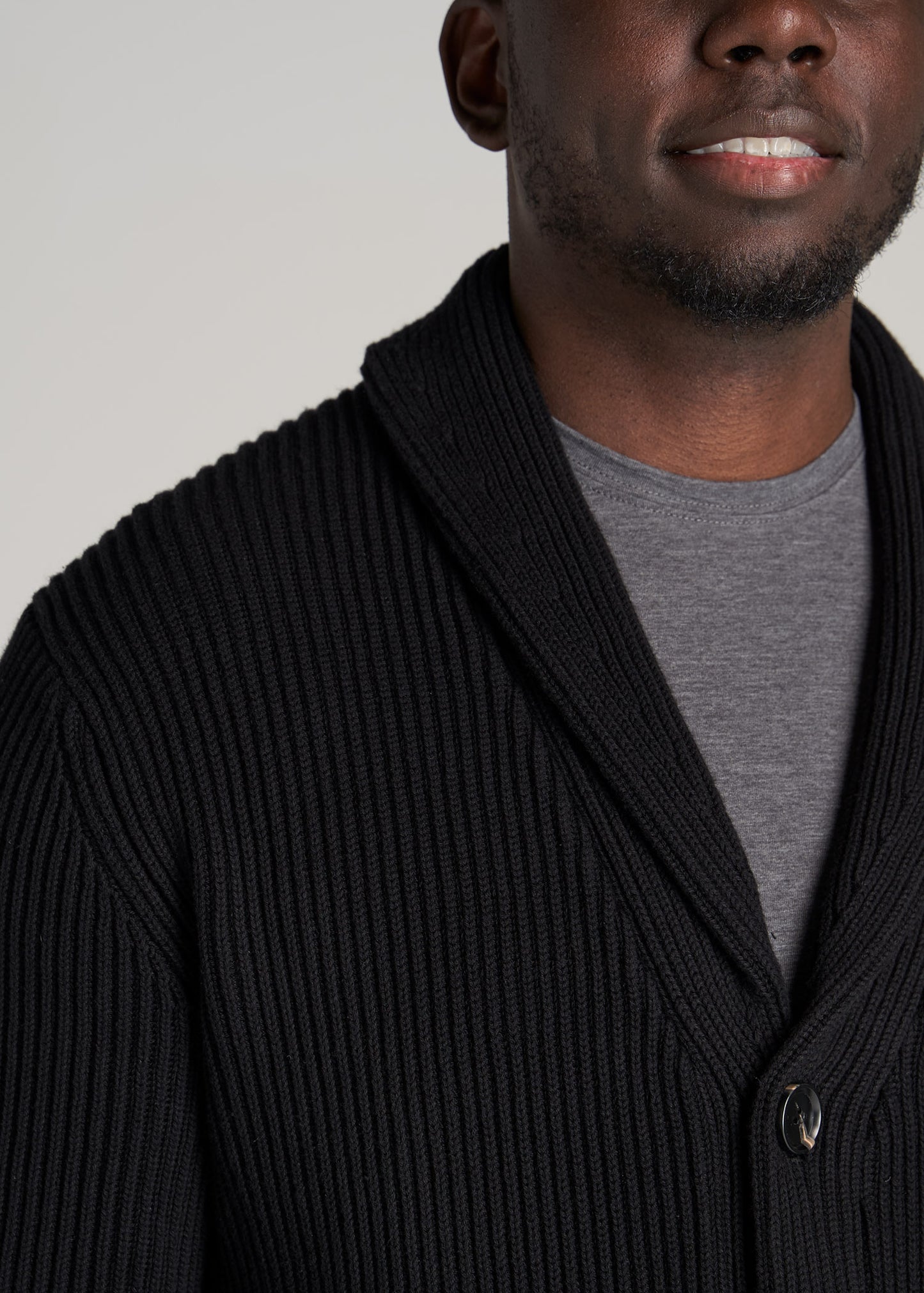       American-Tall-Men-Heavy-Knit-Cardigan-Black-detail