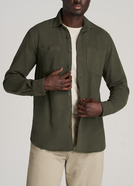    American-Tall-Men-Heavy-Twill-Shirt-Thyme-Green-front