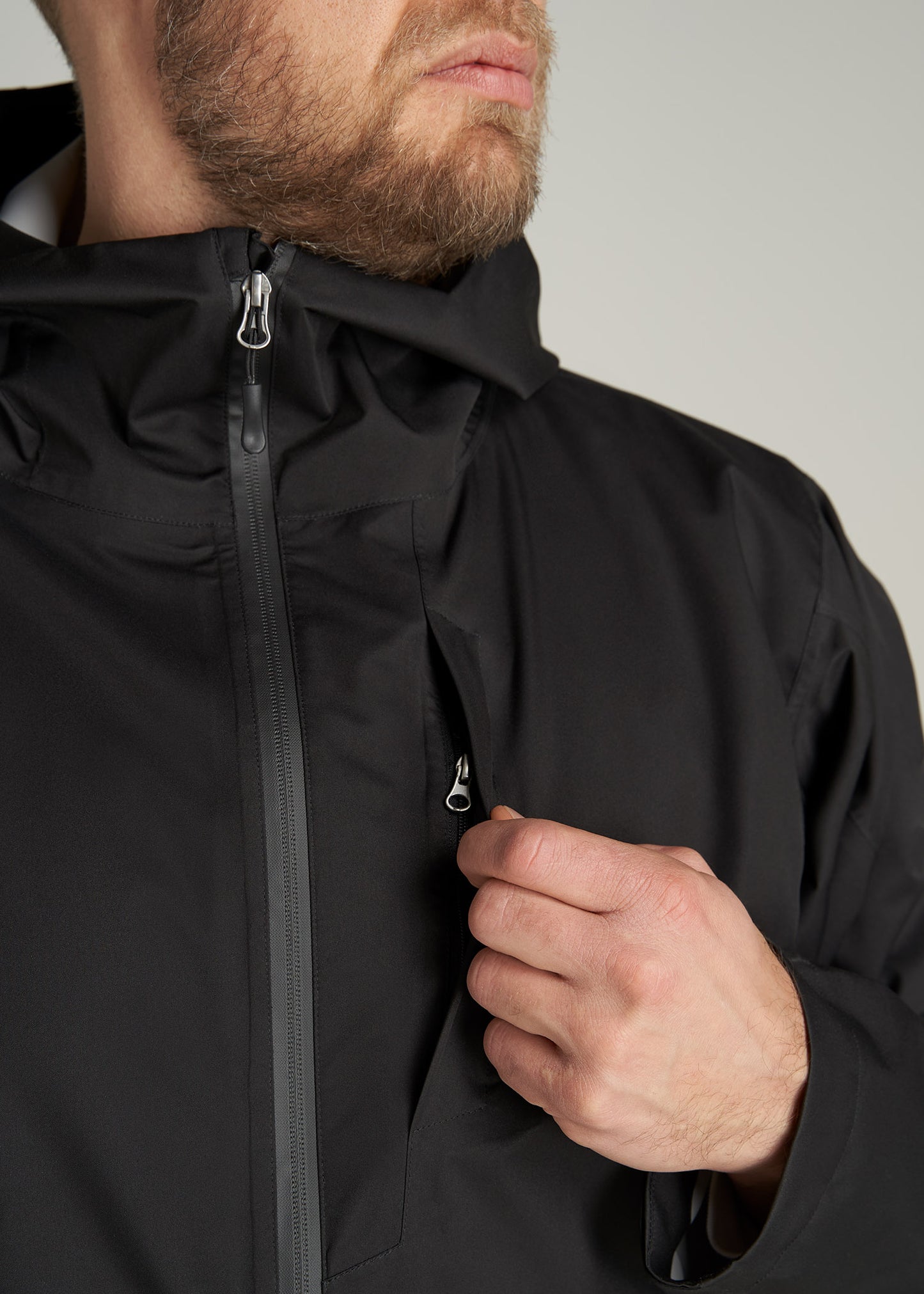 Off-Shoulder Raincoat Black