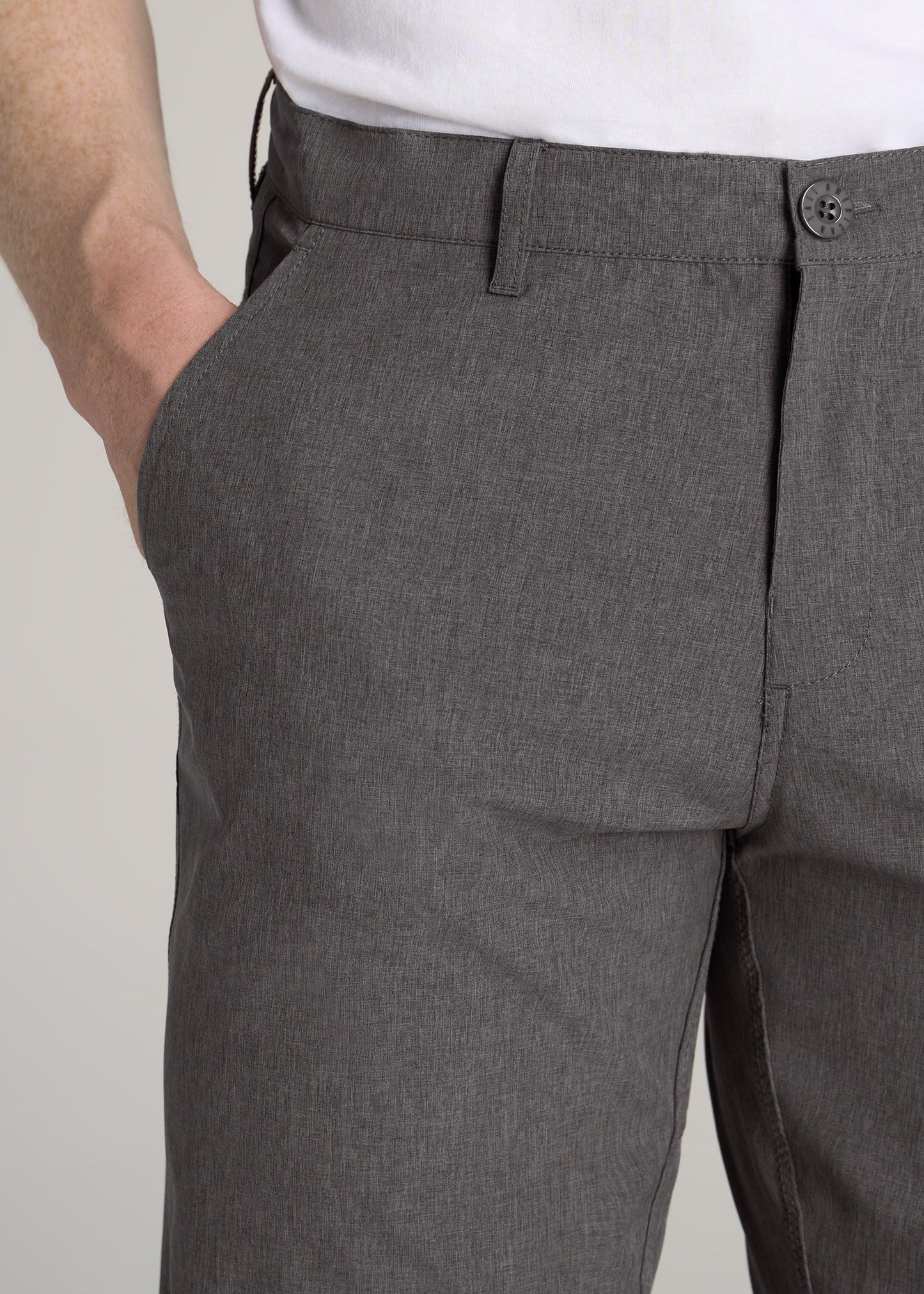         American-Tall-Men-Hybrid-Shorts-Charcoal-Mix-detail