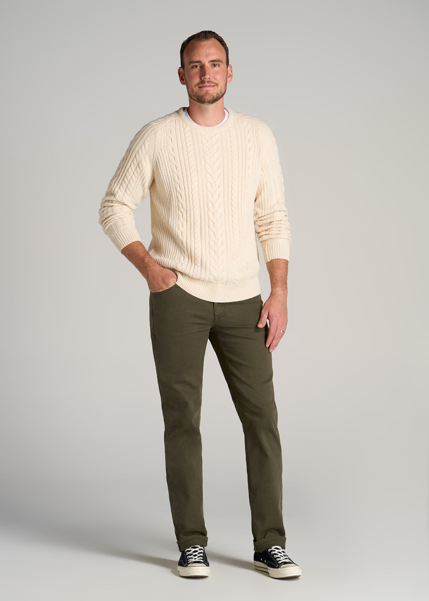 Buy Olive Mid Rise Yarn Dyed Pants for Men