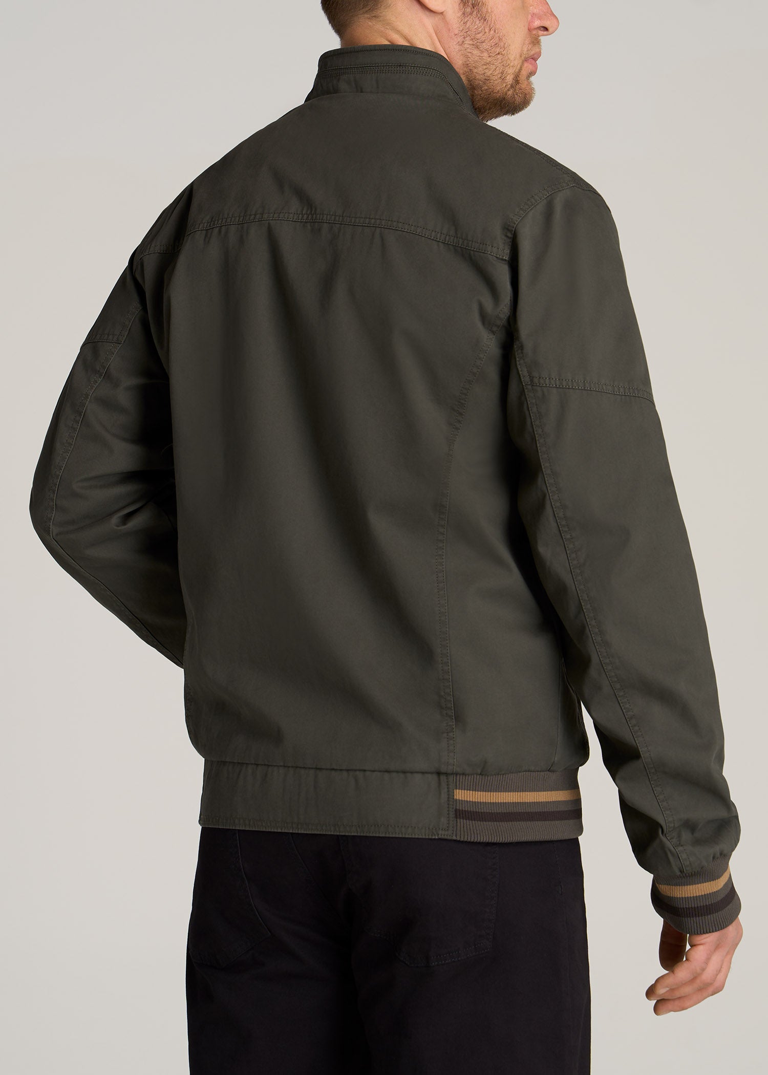 Mens Cotton Green Quilted Bomber Jacket - Jacketpop
