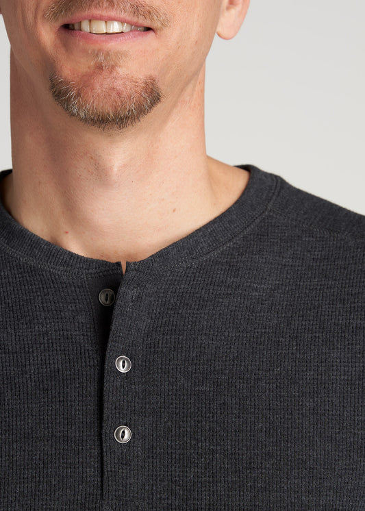 LJ&S Heavyweight Cotton Twill Overshirt for Tall Men in Vintage Black
