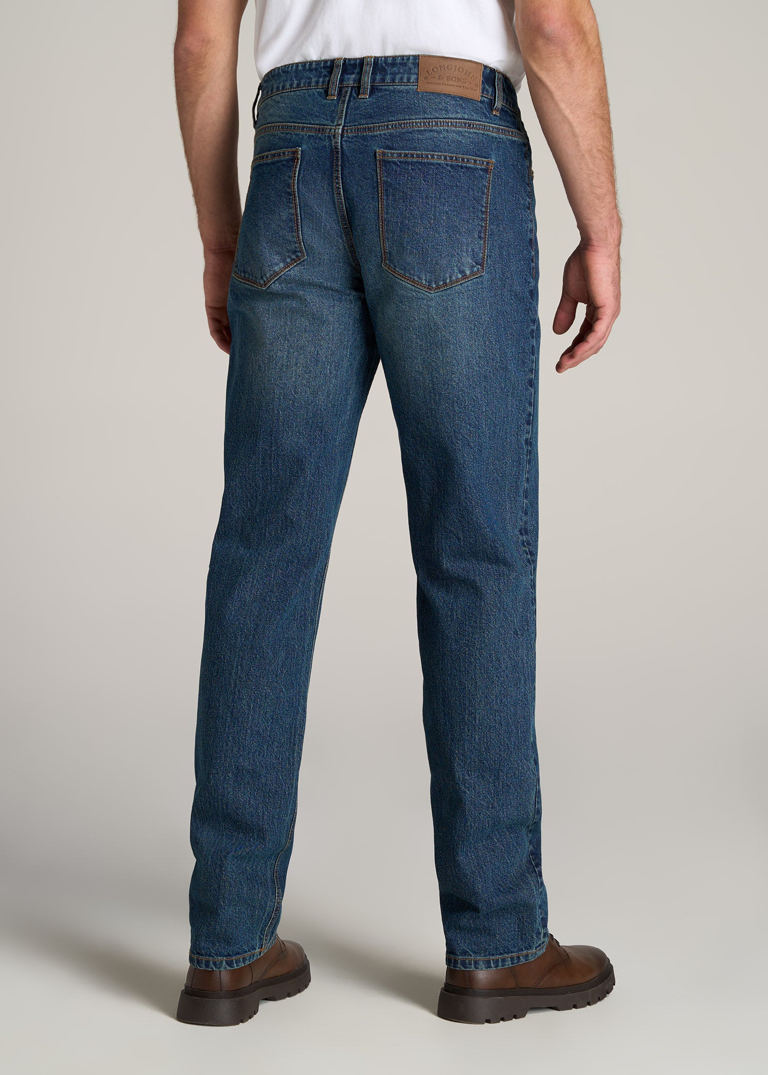 LJ&S STRAIGHT LEG Jeans for Tall Men in Machine Blue