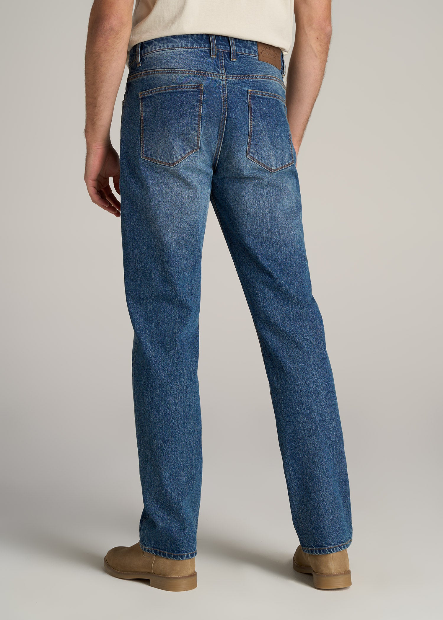 LJ&S Men's Tall Jeans Straight Leg Ranch Blue | American Tall