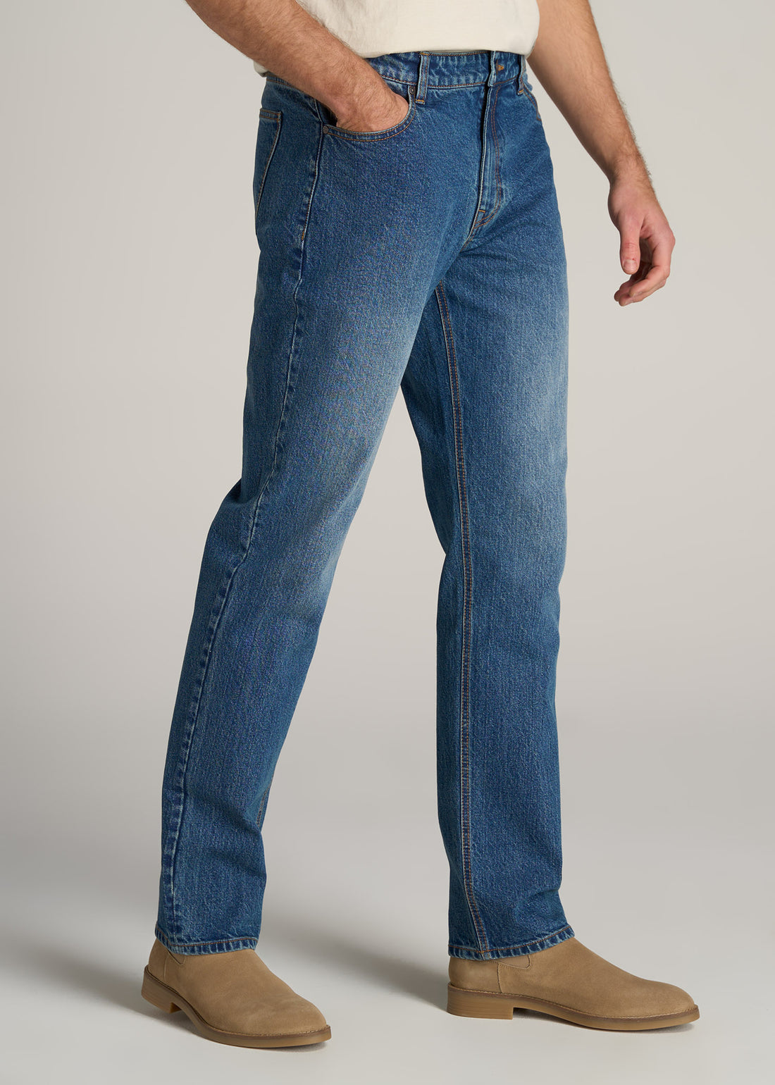 LJ&S Men's Tall Jeans Straight Leg Ranch Blue | American Tall