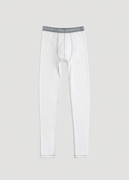 LJ&S Long Thermal Underwear in White - Bottoms for Tall Men S / Tall / White