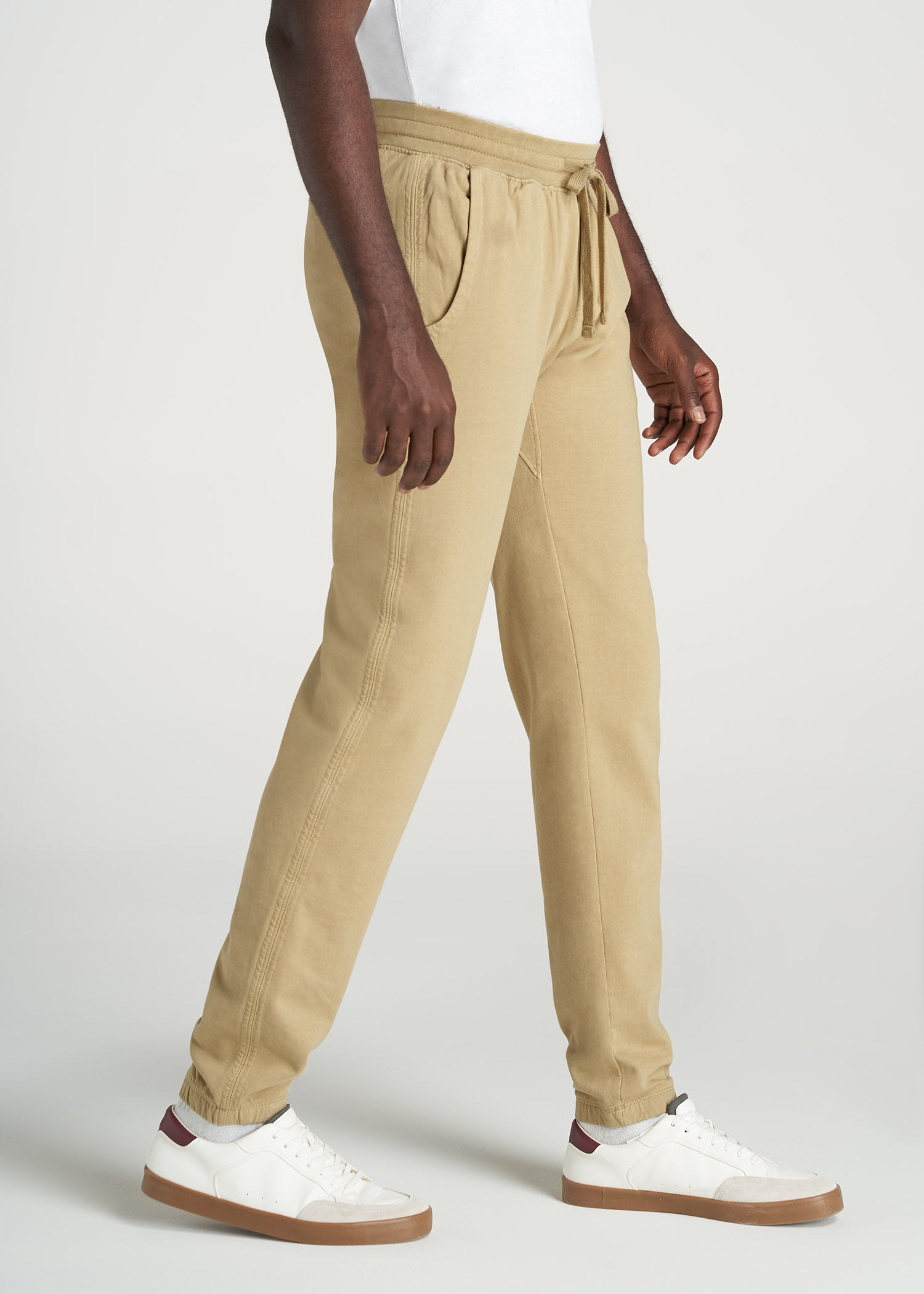 LJ&S Pigment-Dyed Sweatpants for Tall Men in Vintage Buck