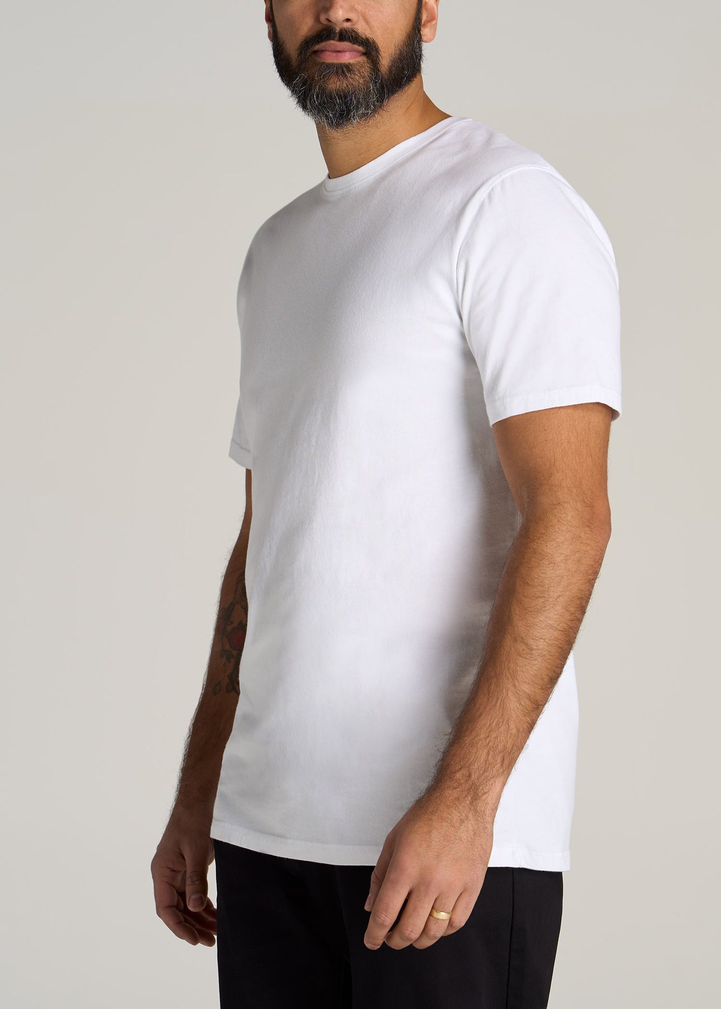 LJ Crew Neck Short Sleeve Tee - White | American Tall