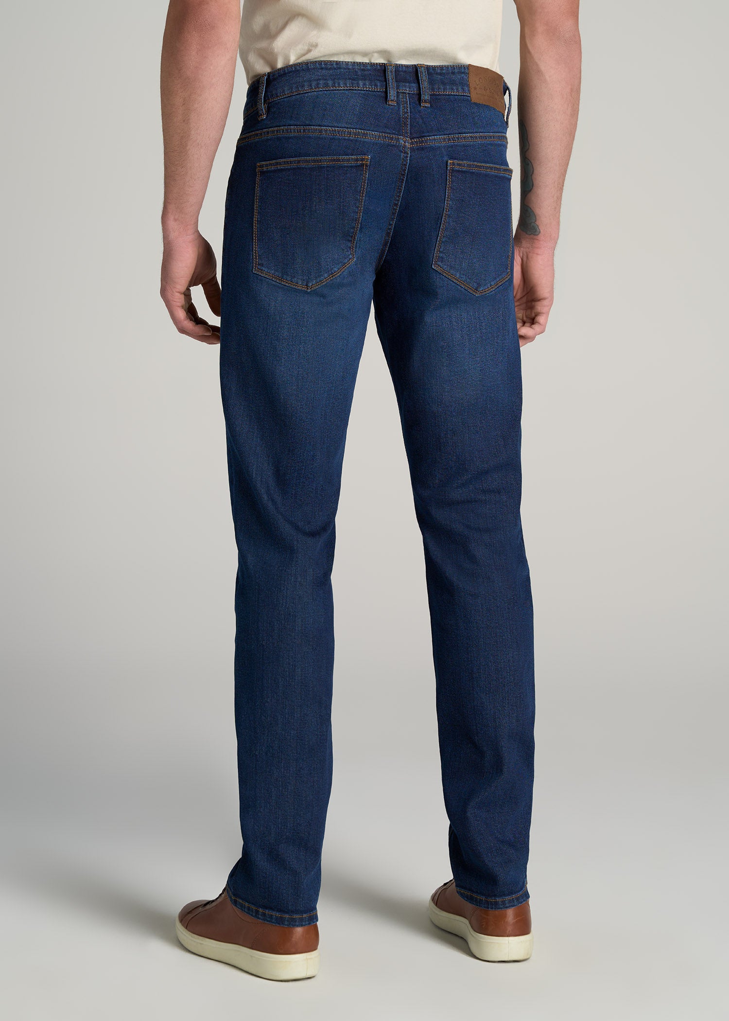 Men\'s Slim Taper Tall Jeans: Taper Charger Fit American Slim Jeans Carman Blue –